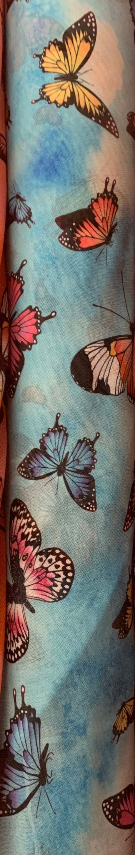 Pretty butterfly design print on power mesh 4-way stretch 58/60”sold by the YD.ships worldwide from Los Angeles California USA