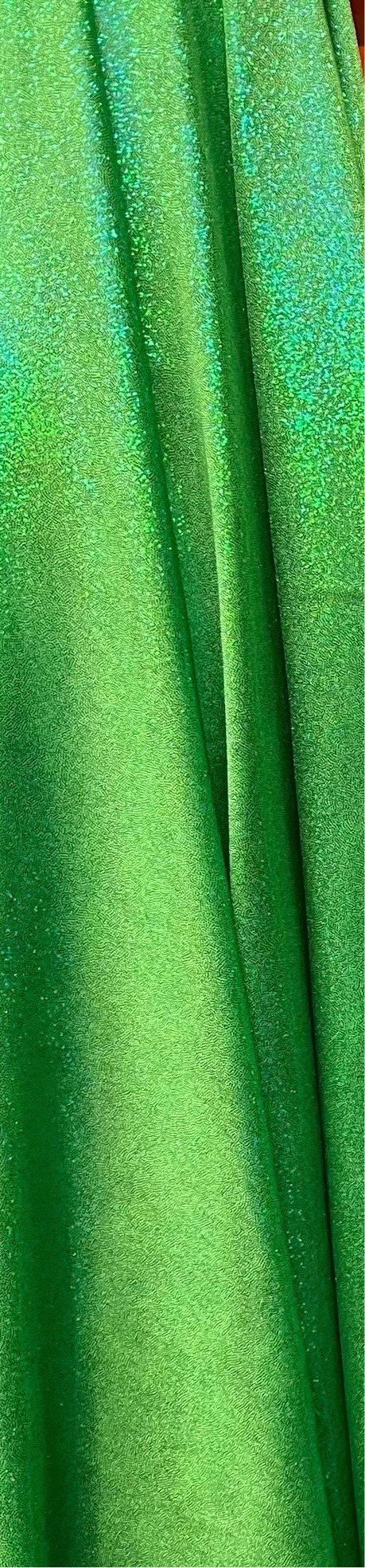 Shiny Mystique w/hologram foggy foil nylon spandex 4-stretch 58/60”Sold by the YD.Ships worldwide from Los Angeles California USA