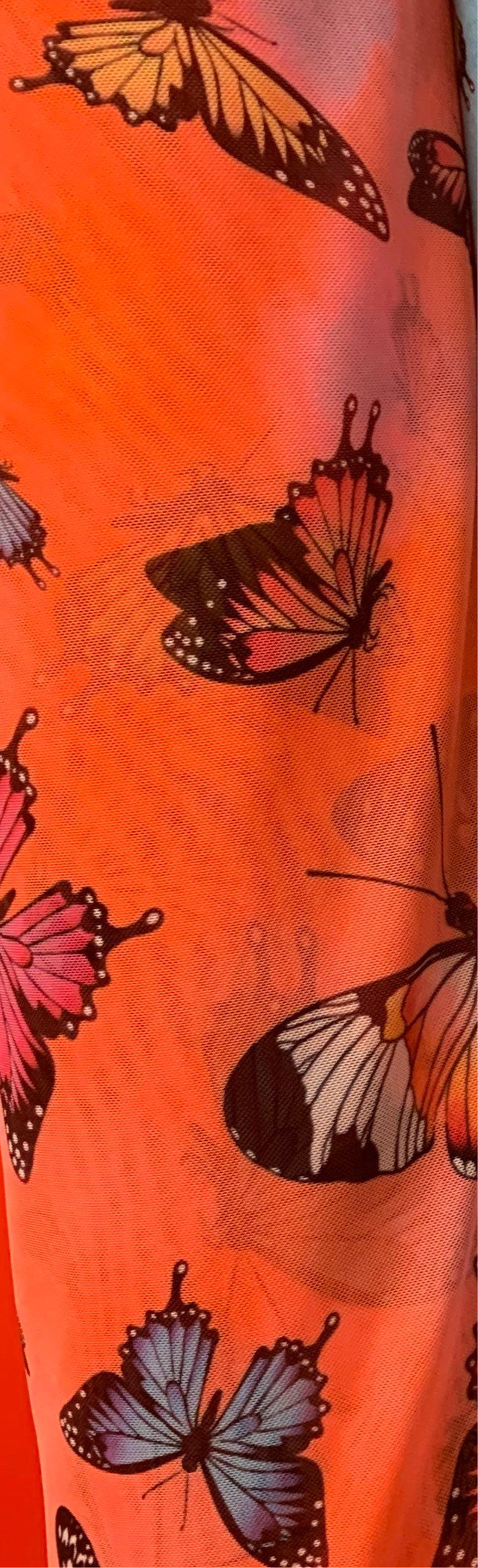 Pretty butterfly design print on power mesh 4-way stretch 58/60”sold by the YD.ships worldwide from Los Angeles California USA