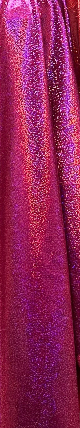 Shiny Mystique w/hologram foggy foil nylon spandex 4-stretch 58/60”Sold by the YD.Ships worldwide from Los Angeles California USA