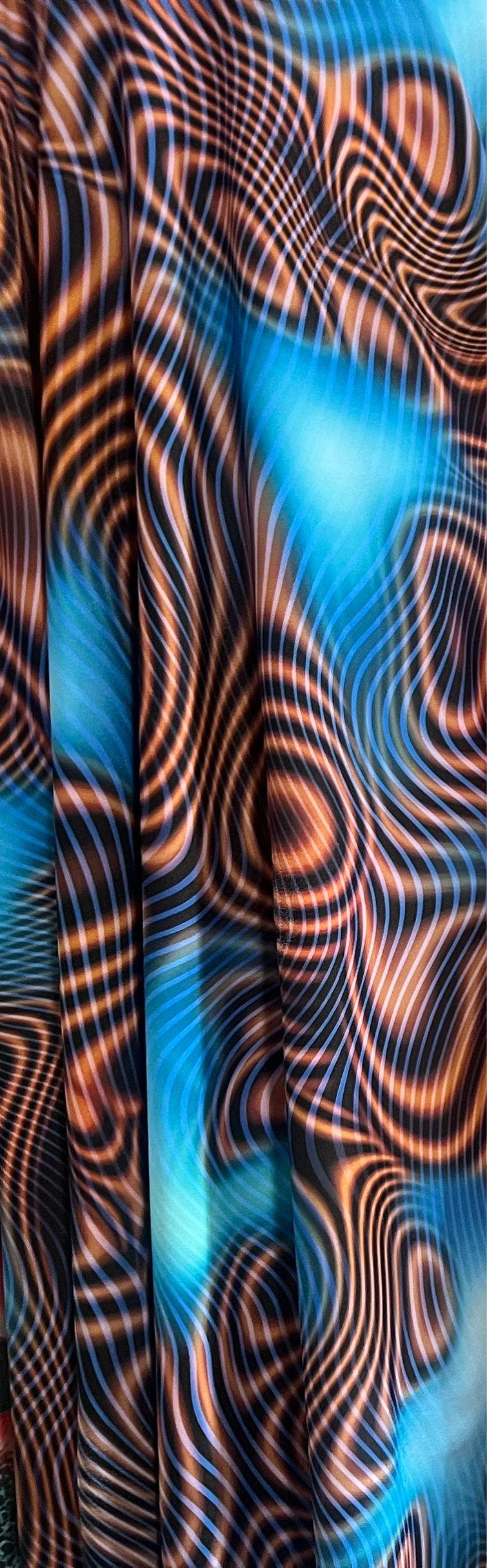 New swirl pattern design print on the best quality of nylon spandex 4-way stretch 58/60”Sold by the YD.Ships worldwide from Los Angeles CA.