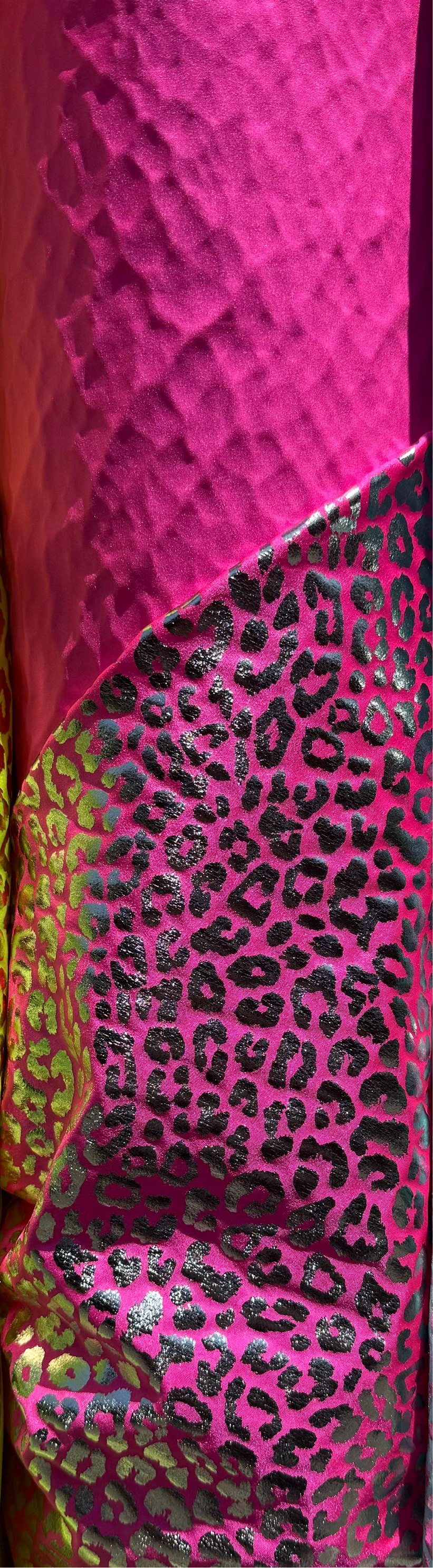 New leopard design metallic nylon spandex 4-stretch 58/60”sold by the YD.Ships worldwide from Los Angeles California USA.