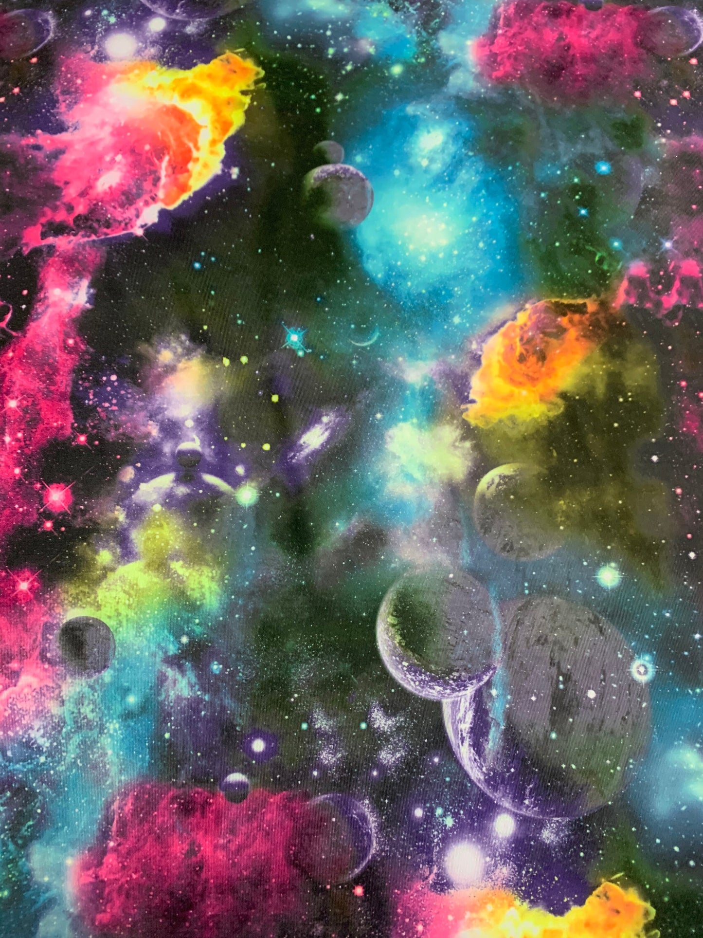 Awesome universe design print on nylon spandex 4-way stretch sold by the YD. ships worldwide from Los Angeles California USA