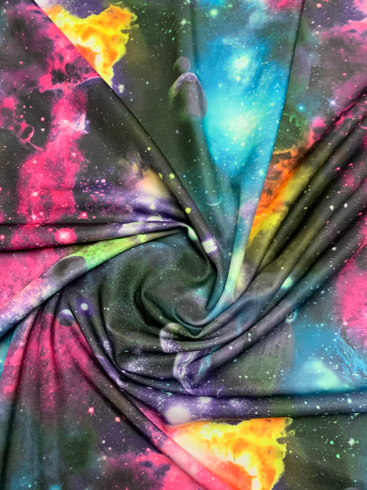 Awesome universe design print on nylon spandex 4-way stretch sold by the YD. ships worldwide from Los Angeles California USA