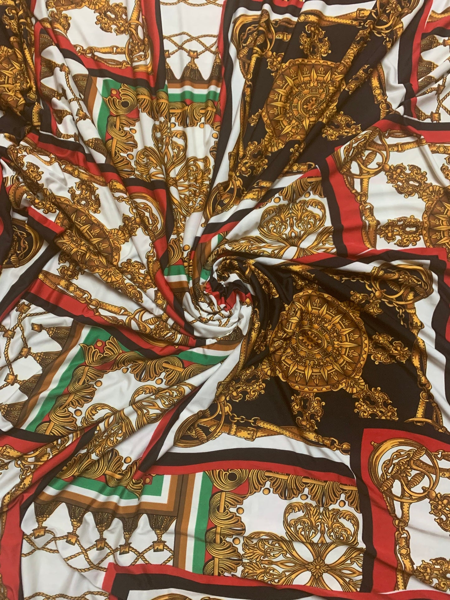 Modern fashion design print on the best quality of poly spandex 4-way stretch 58/60. Ships worldwide from Los Angeles California USA.