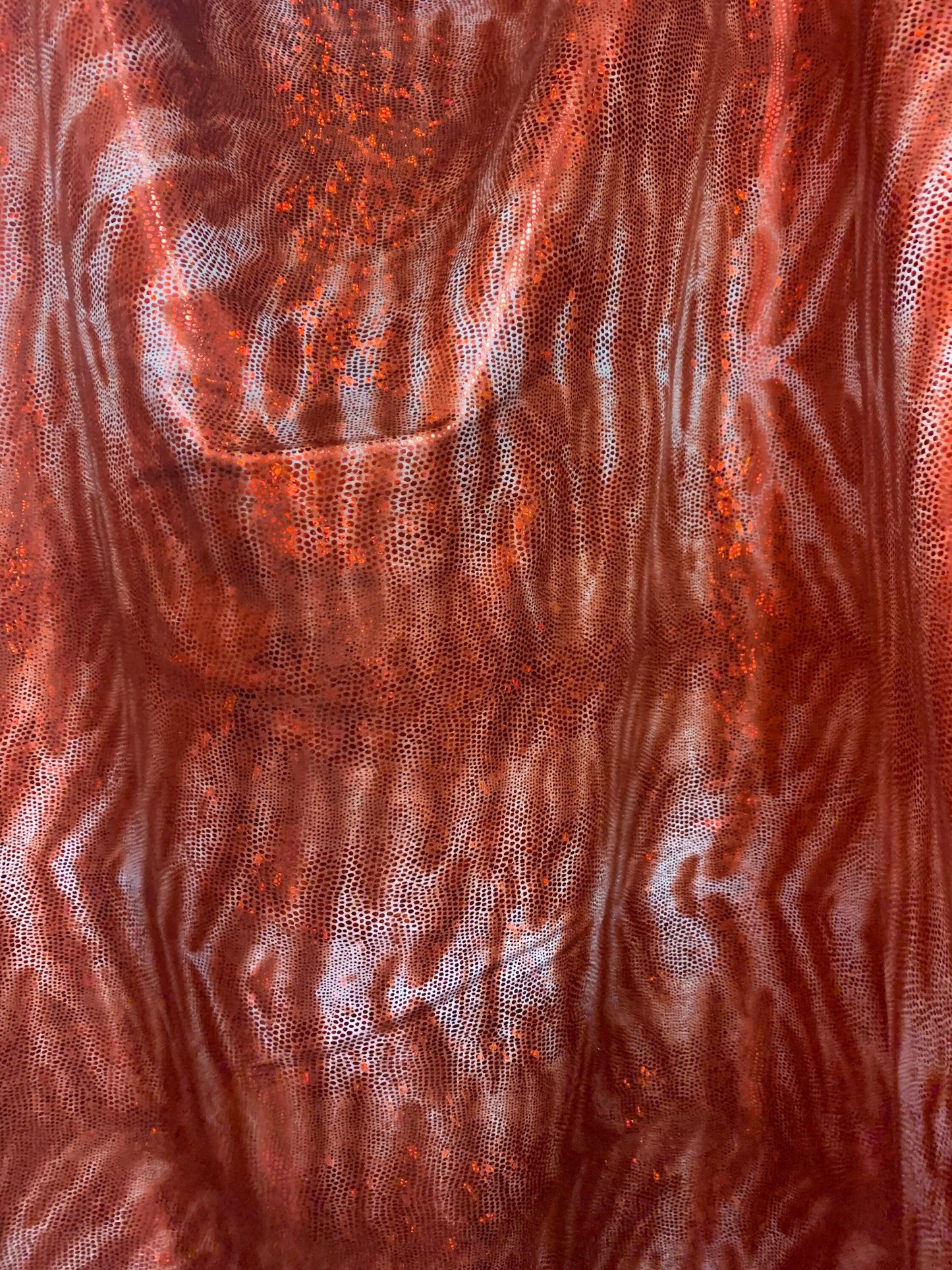 Skin reptile pattern design print on metallic nylon spandex 4-way stretch 58/60”sold by the YD.ships worldwide from Los Angeles
