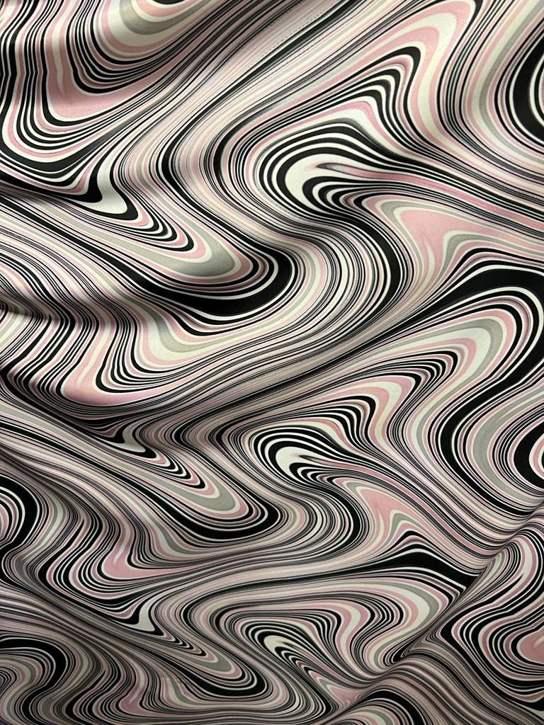 New abstract lava design print on the best quality of nylon spandex 4-way stretch 58/60”sold by the YD.ships worldwide from Los Angeles ca.