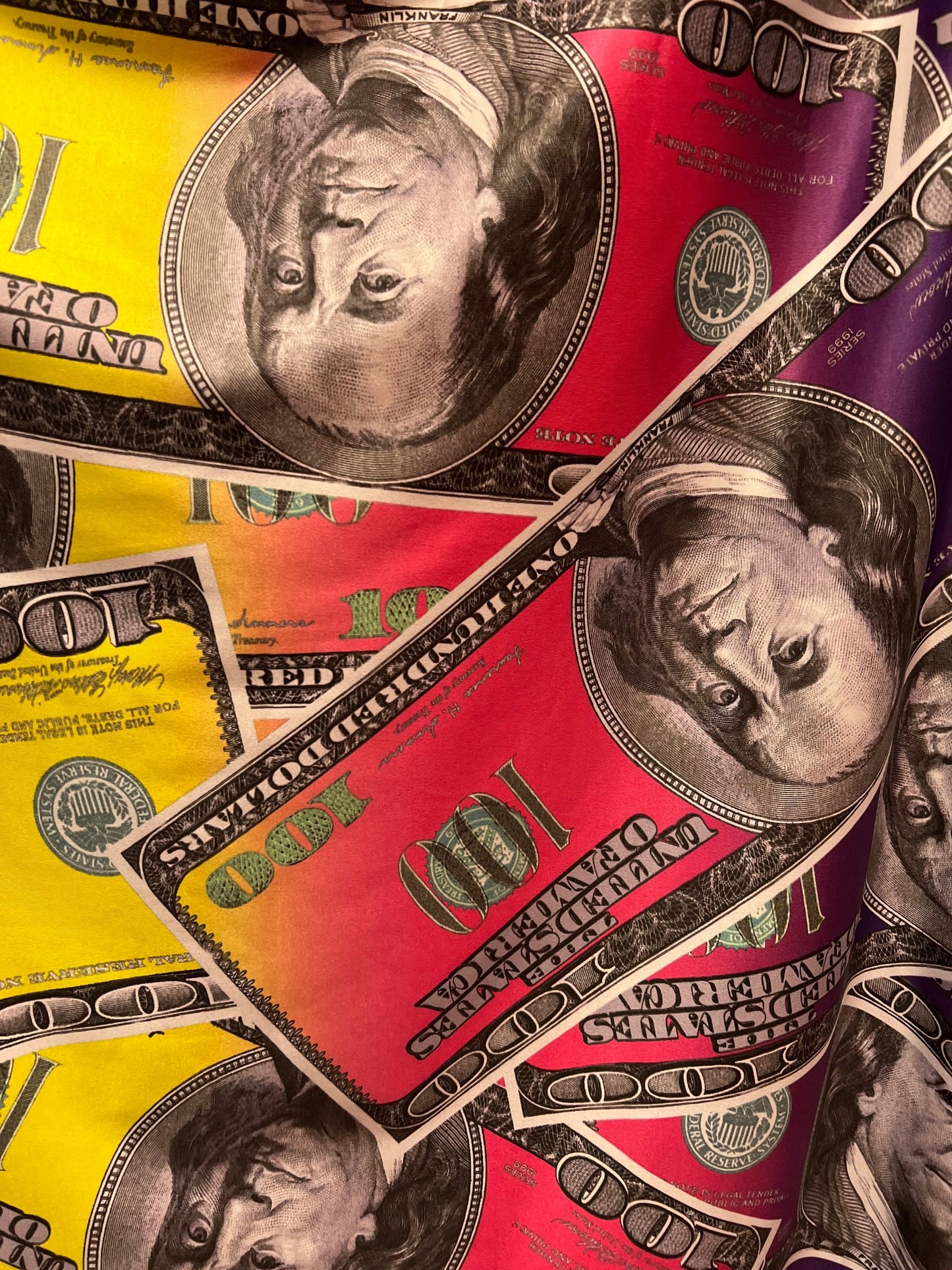 Multicolor money design print on the best quality of nylon spandex 4-stretch 58/60”sold by the YD.ships worldwide from Los Angeles CA