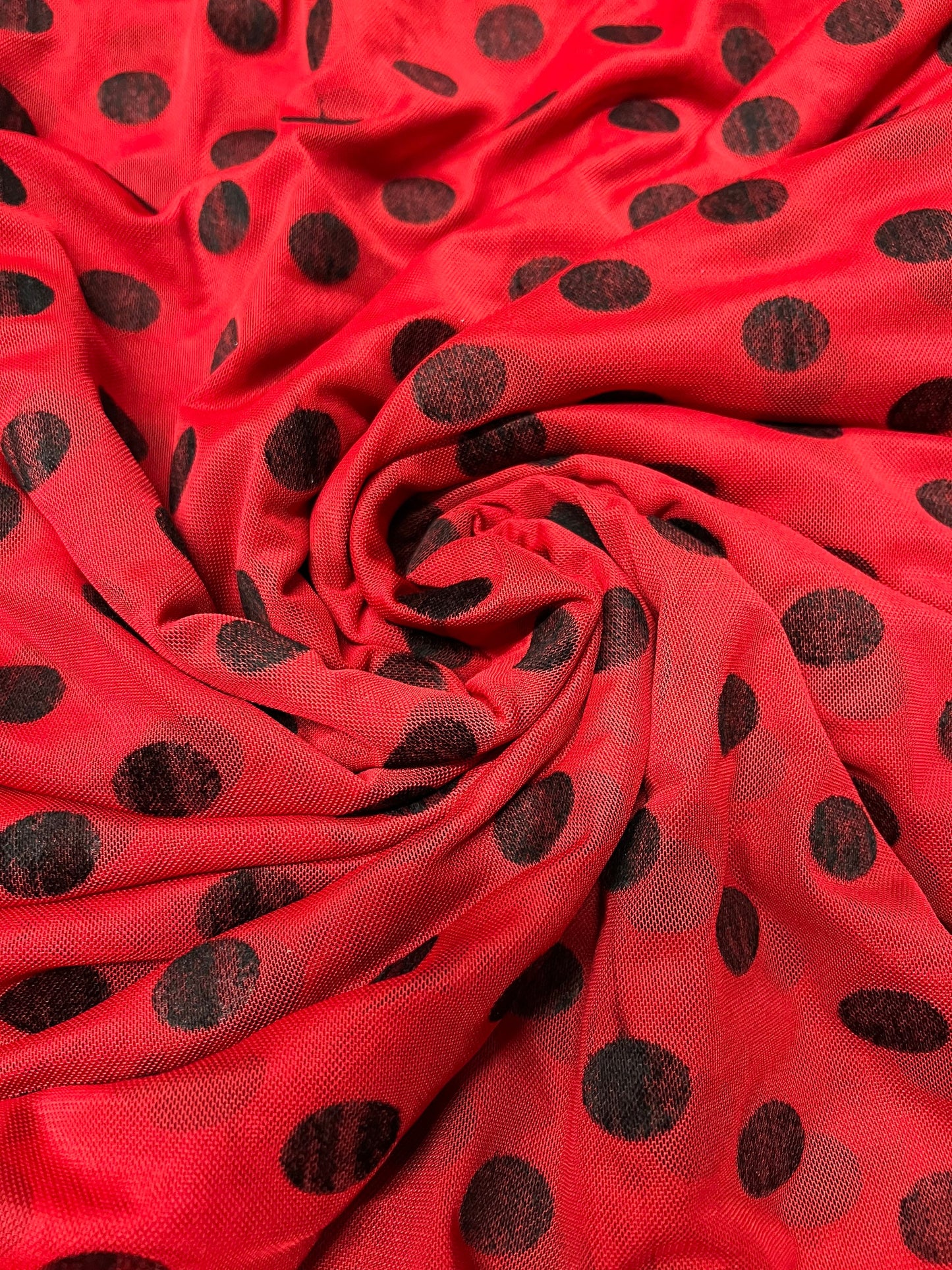 Pretty polka design print on power mesh nylon spandex 4-stretch 58/60”sold by the YD.ships worldwide from Los Angeles California USA