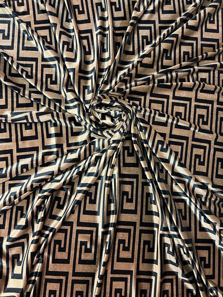 New fashion brand design print on stretch velvet 4-way stretch 58/60”sold by the YD.ships worldwide from Los Angeles California USA