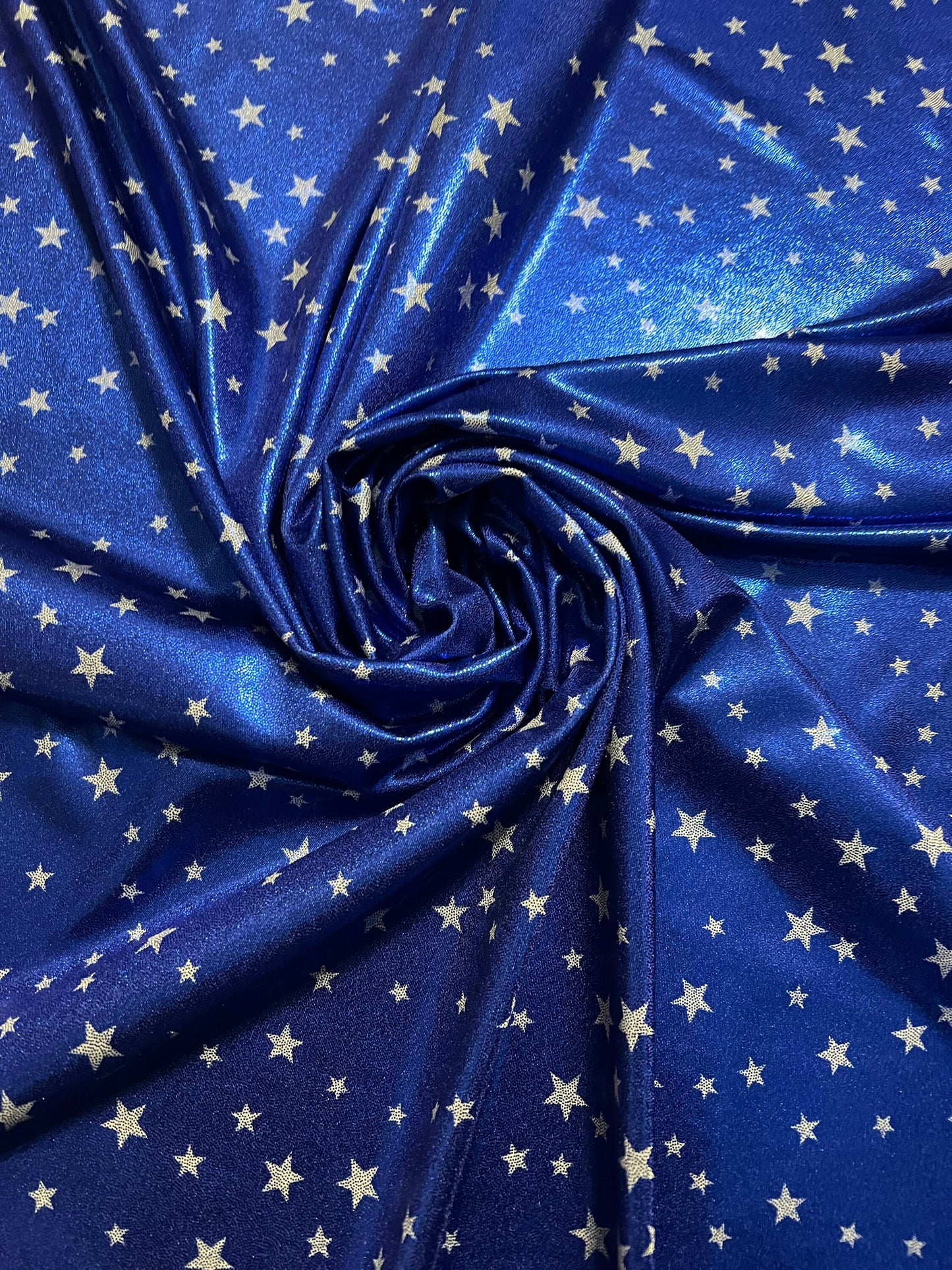 Small stars design freedom print on metallic nylon spandex 4-way stretch 58/60 by the YD. ships worldwide from Los Angeles California USA.