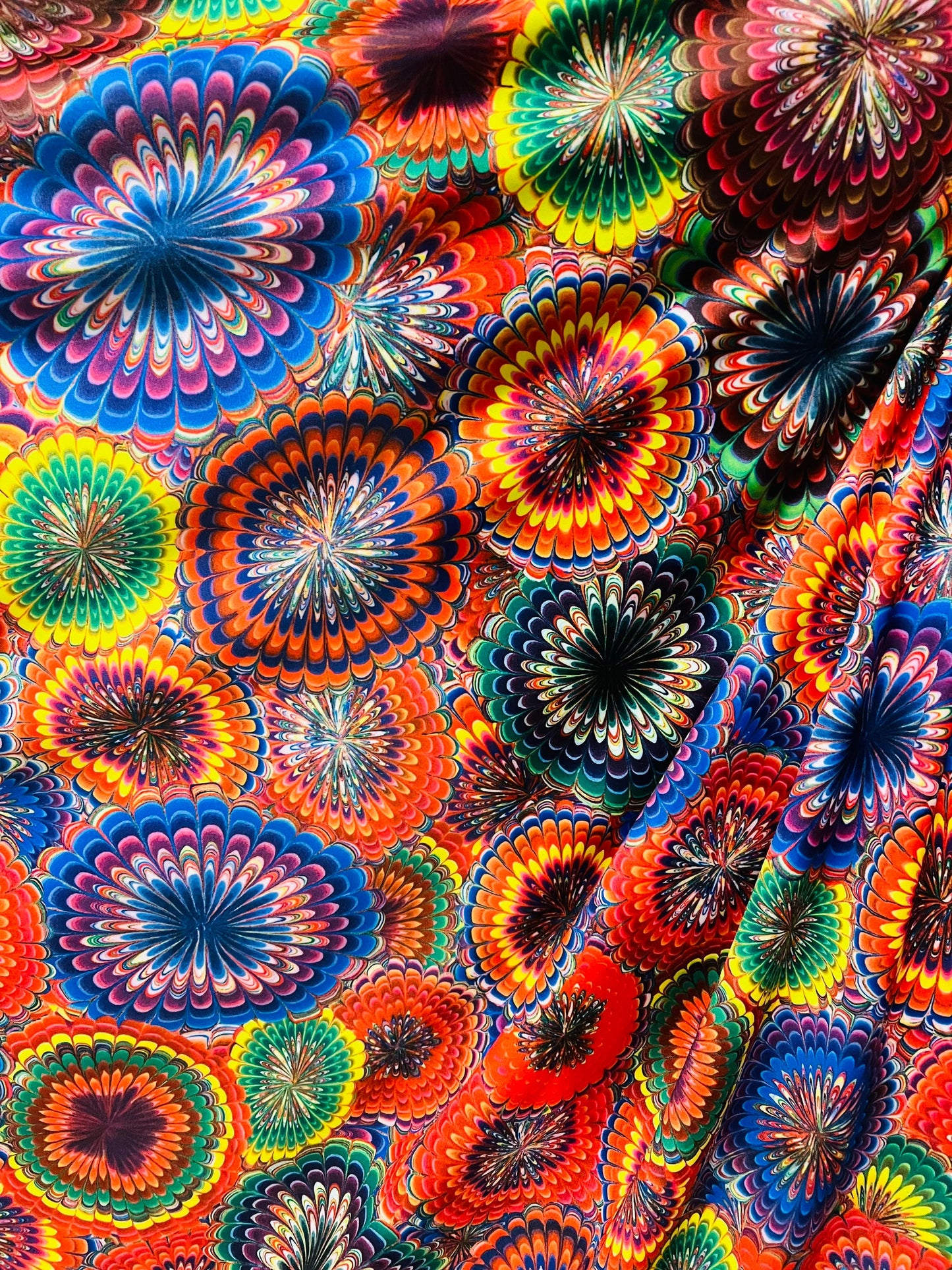 Fashion African design print on the best quality of nylon spandex 4-stretch 58/60”sold by the YD.Ships worldwide from Los Angeles CA.