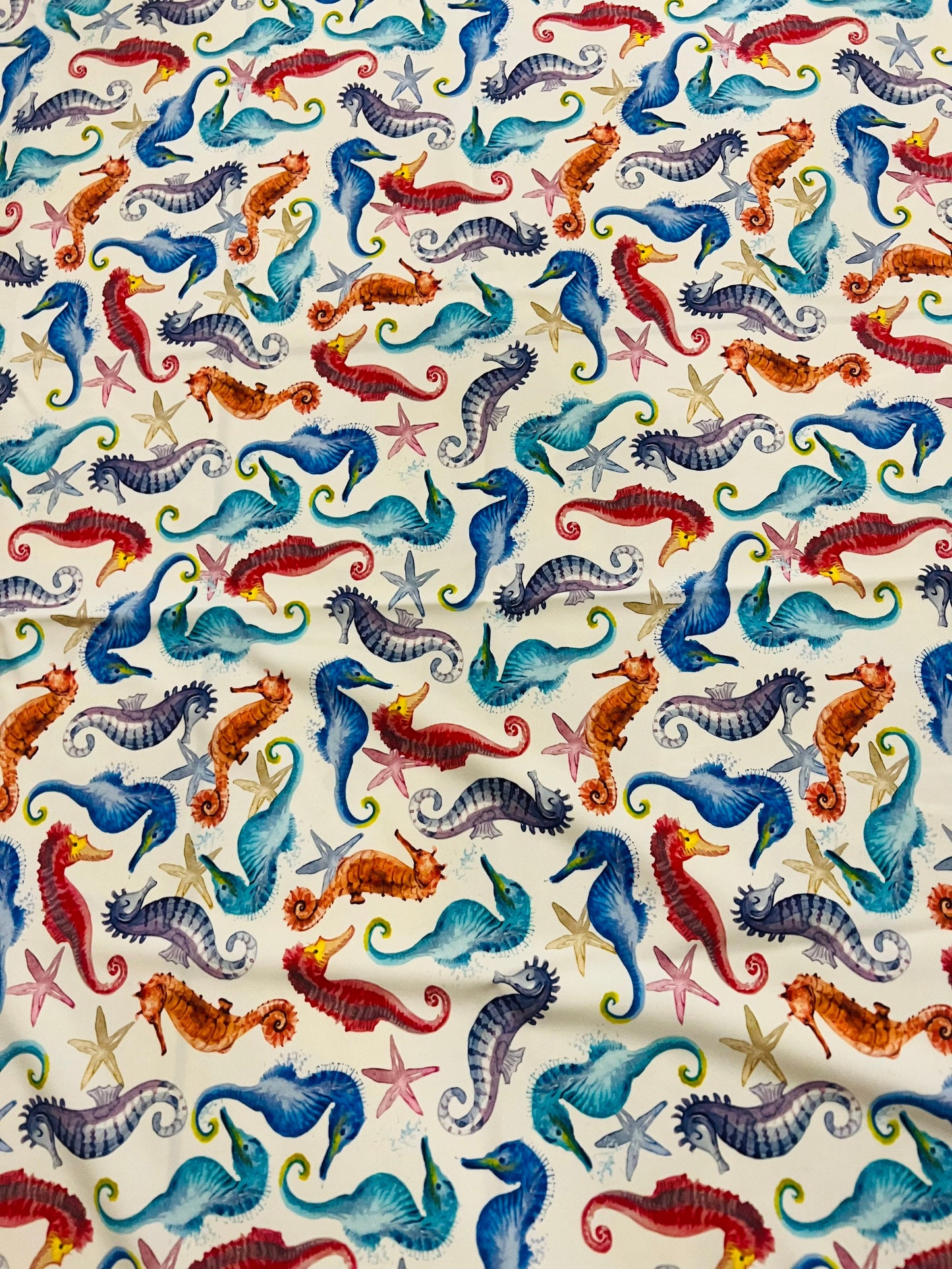 Cute Seahorse pattern design print on the best quality of nylon spandex 4-stretch 58/60”sold by the YD. Ships worldwide from Los Angeles CA