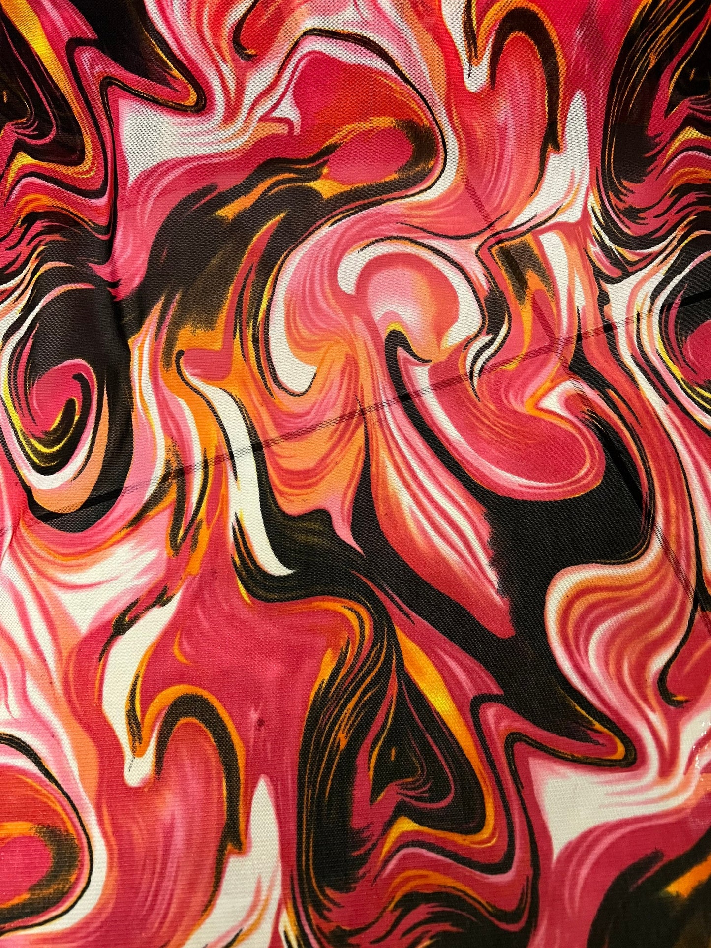 New paint swirl design print on the best quality of power mesh 4-stretch 58/60”sold by the YD.Ships worldwide from Los Angeles CA.