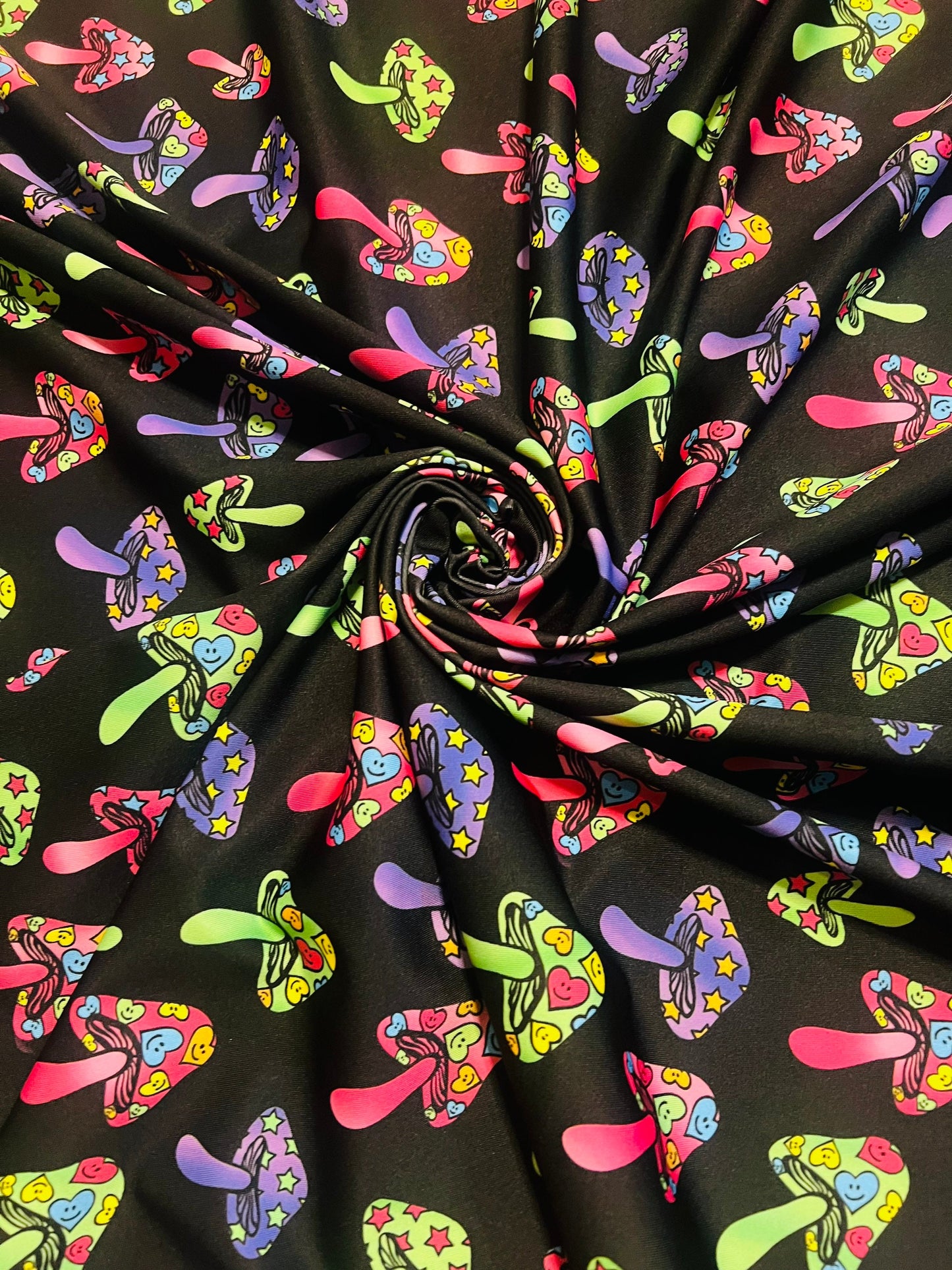 Mushroom pattern design print on the best quality of poly spandex 4-stretch 58/60”Sold by the YD.Ships worldwide from Los Angeles C A.