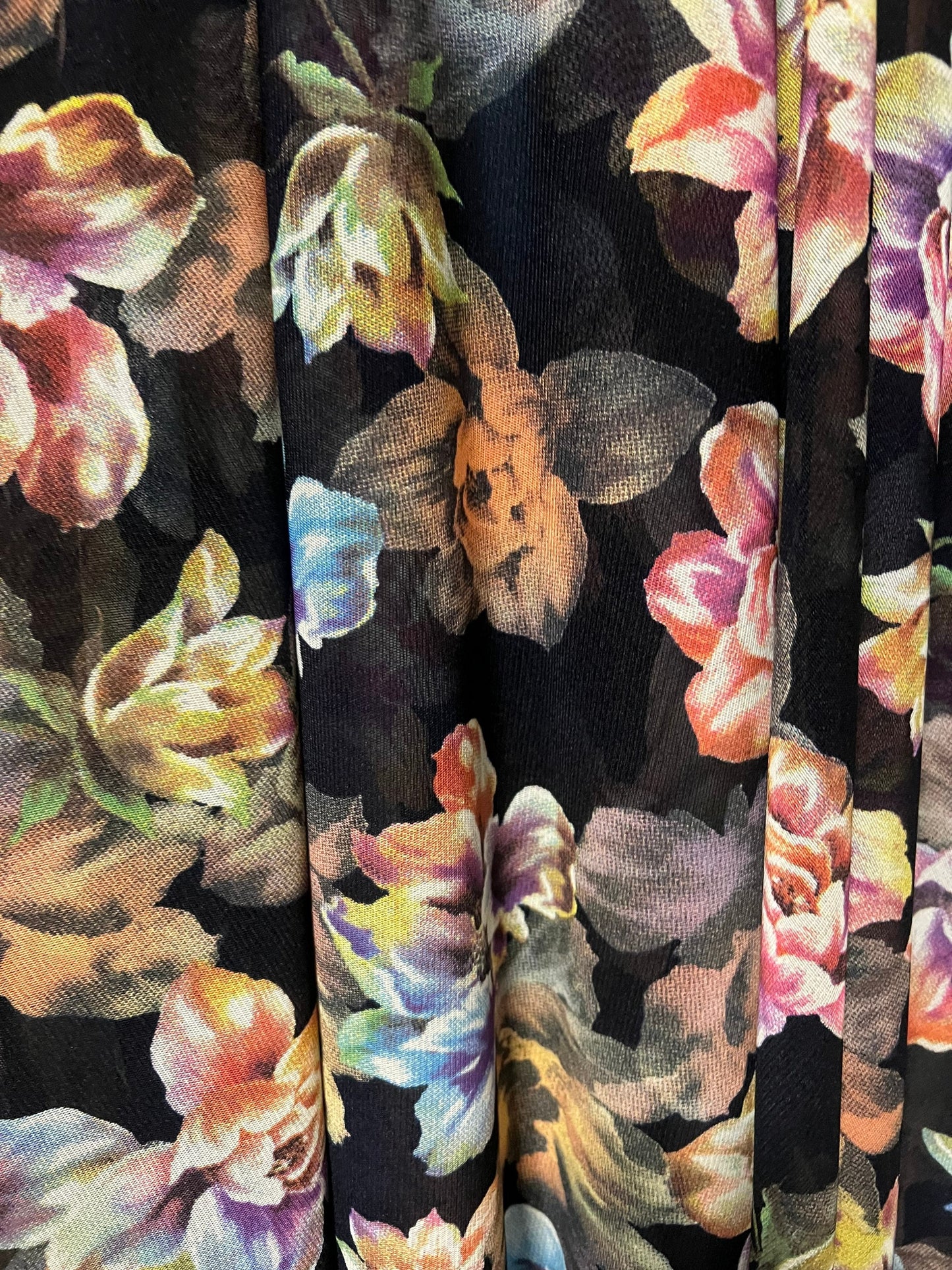 Victoria flowers design print on the best quality of power mesh4-way stretch 58/60” sold by the YD.Ships worldwide from Los Angeles CA.