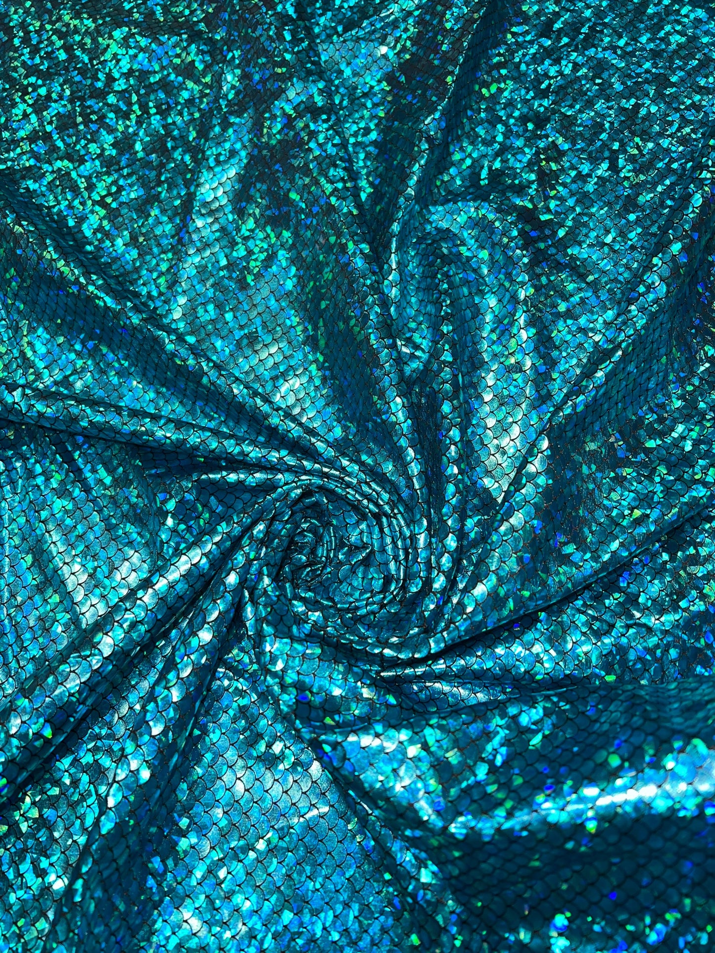 Hologram Scales mermaid design print on the best quality of nylon spandex 4-way stretch 58/60” Sold by the YD.Ships worldwide from LA