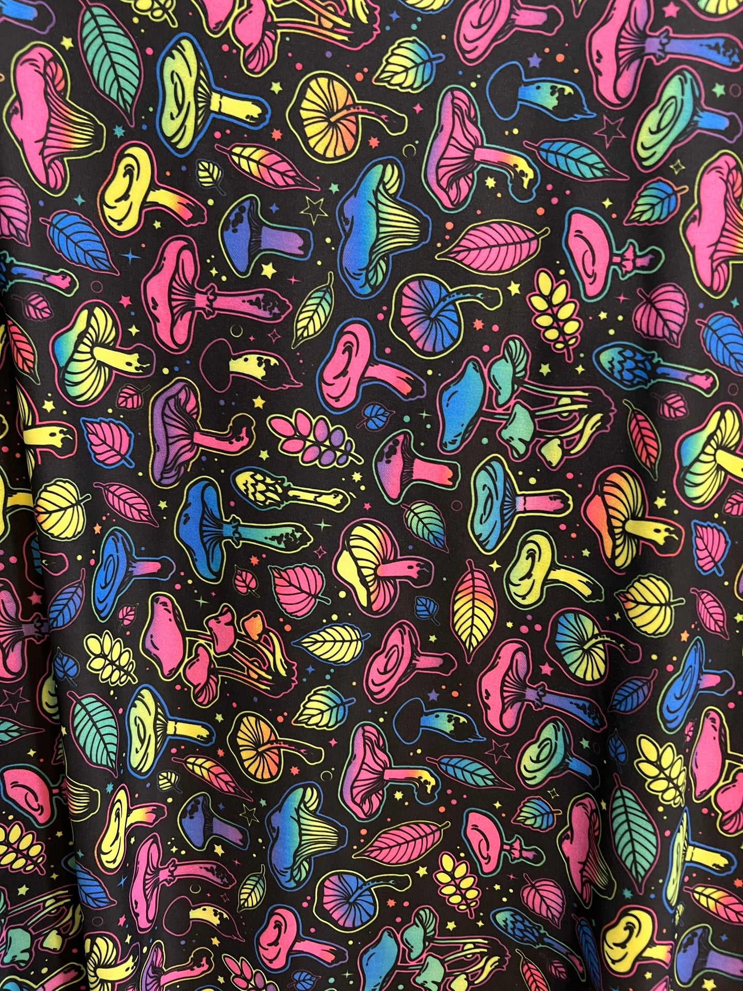 Colorful Mushrooms pattern design print on the best quality of nylon 4-way stretch 58/60”Sold by the YD.Ships worldwide from Los Angeles CA.