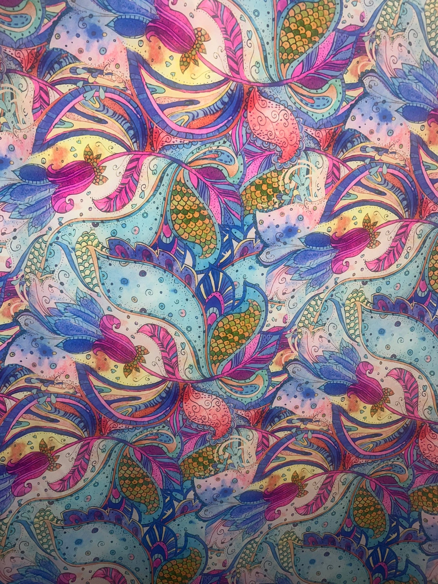 New fantasy floral design print on the best quality of nylon spandex 4way stretch sold by the YD.Ships worldwide from Los Angeles CA.