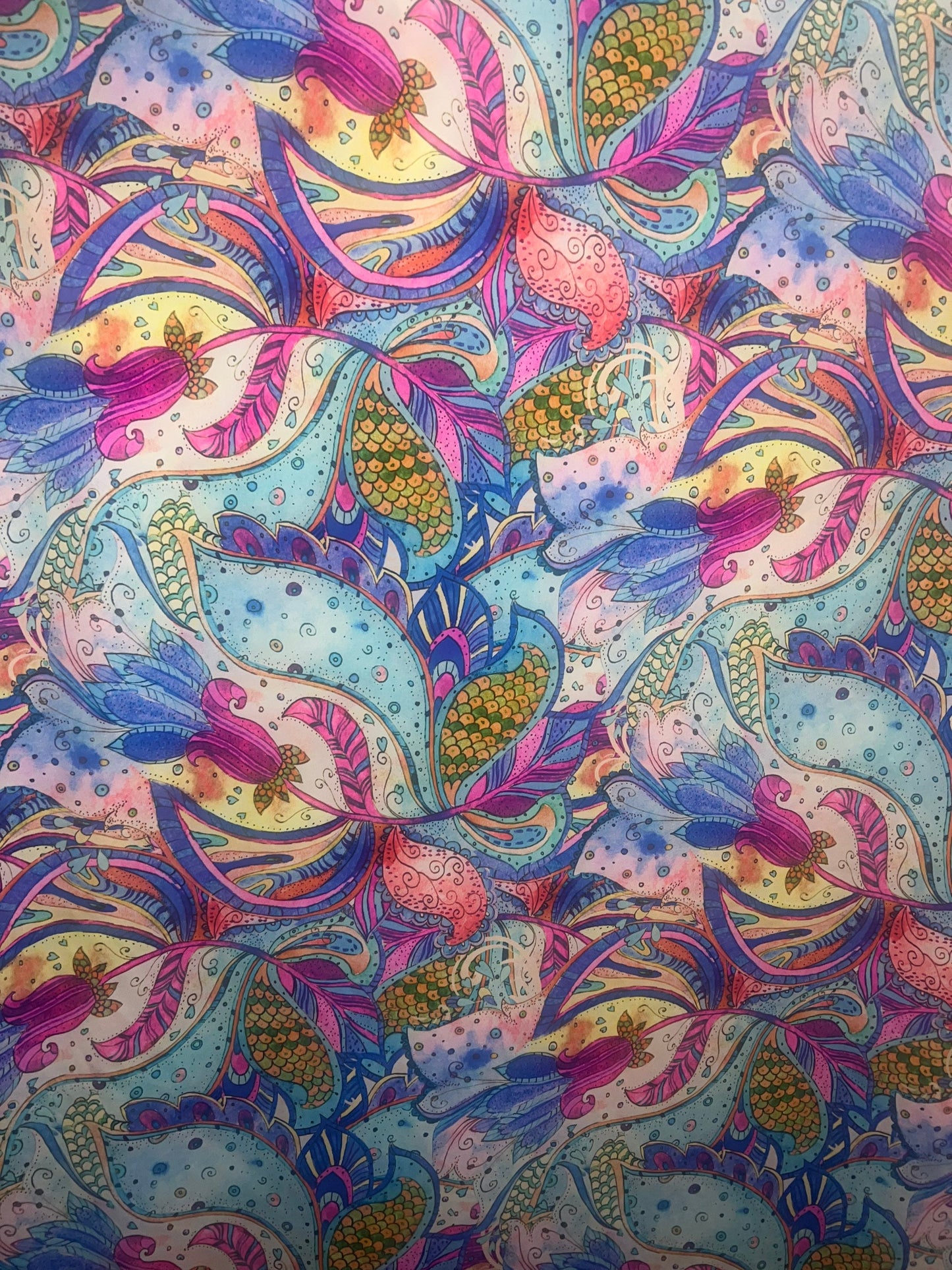 New fantasy floral design print on the best quality of nylon spandex 4way stretch sold by the YD.Ships worldwide from Los Angeles CA.