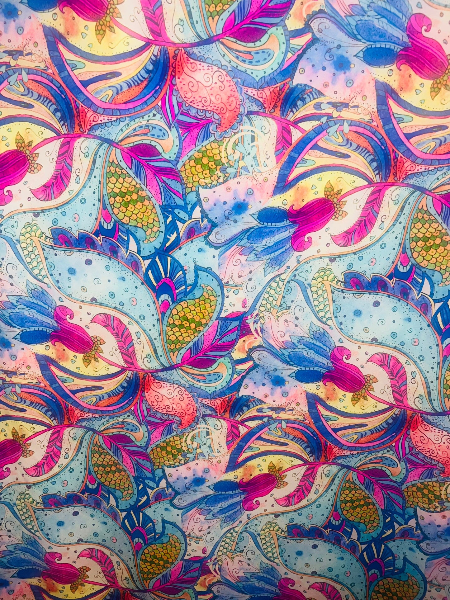 New fantasy floral design print on the best quality of nylon spandex 4way stretch sold by the YD.Ships worldwide from Los Angeles CA.