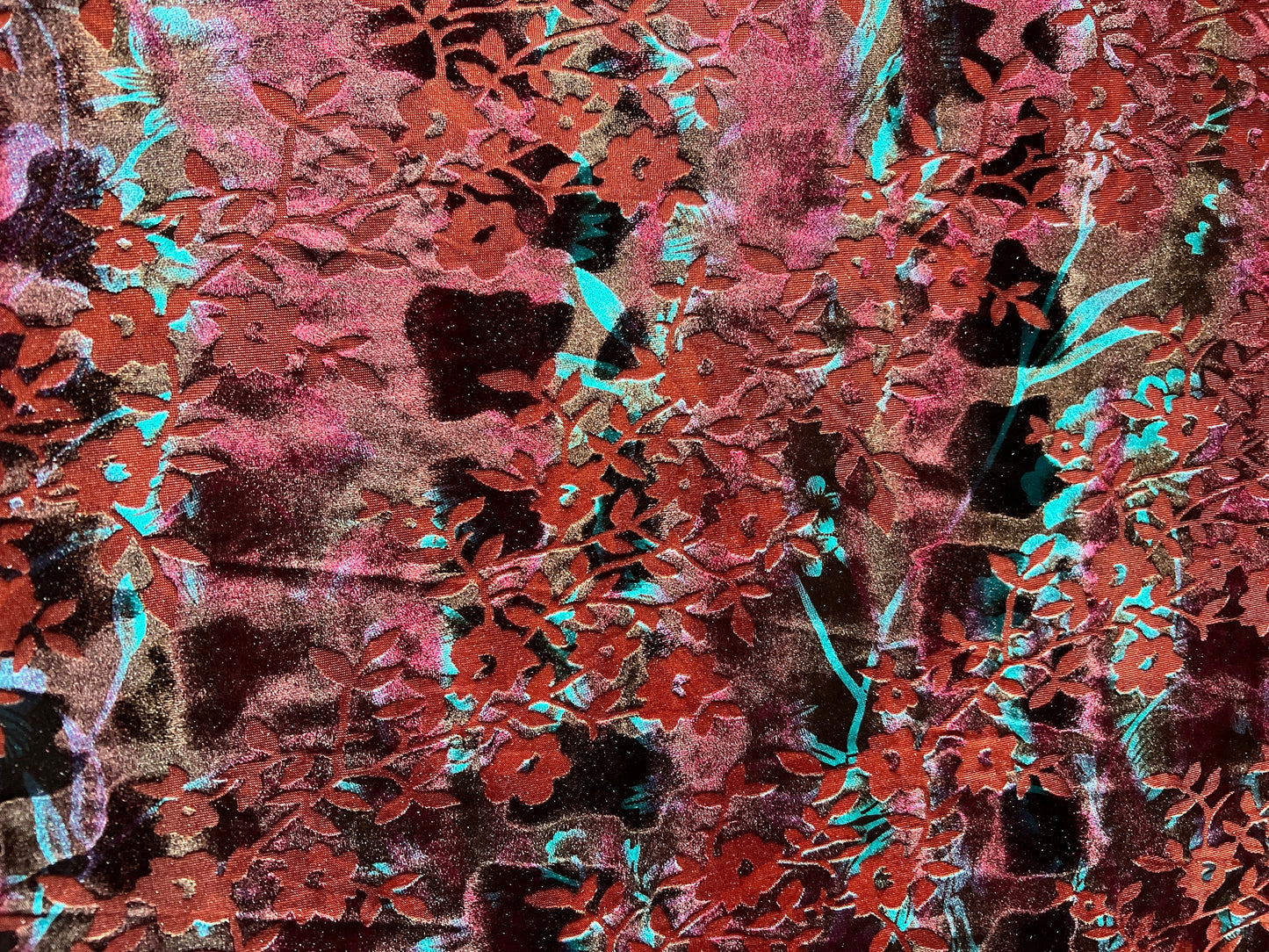 New Luxury Floral Design burnout velvet 4-way stretch 58/60”Sold by the YD.Ships worldwide from Los Angeles California USA