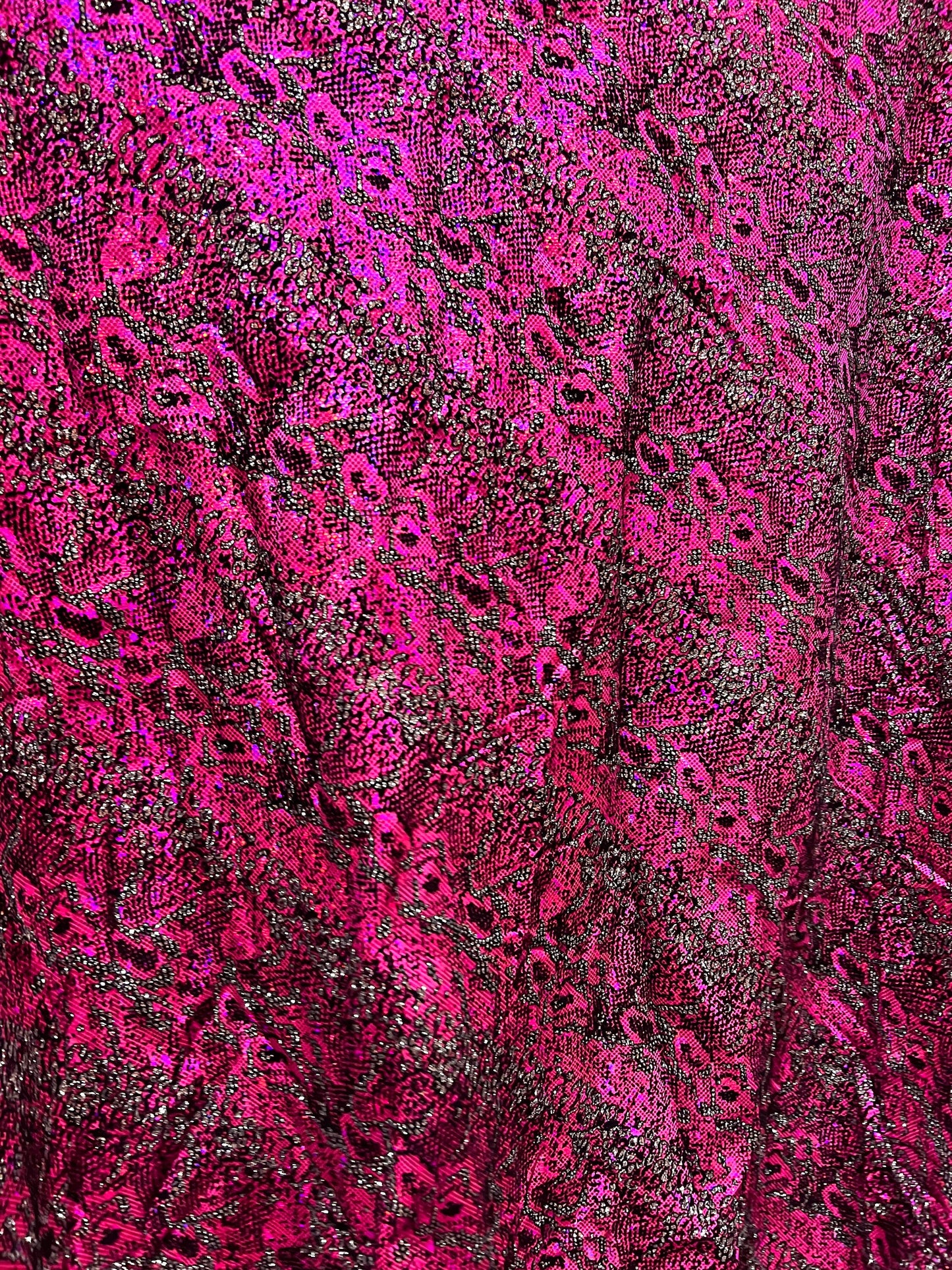 New piton skin design hologram metallic with flocking nylon spandex 4-way stretch 58/60”sold by the YD.Ships worldwide from Los Angeles CA.