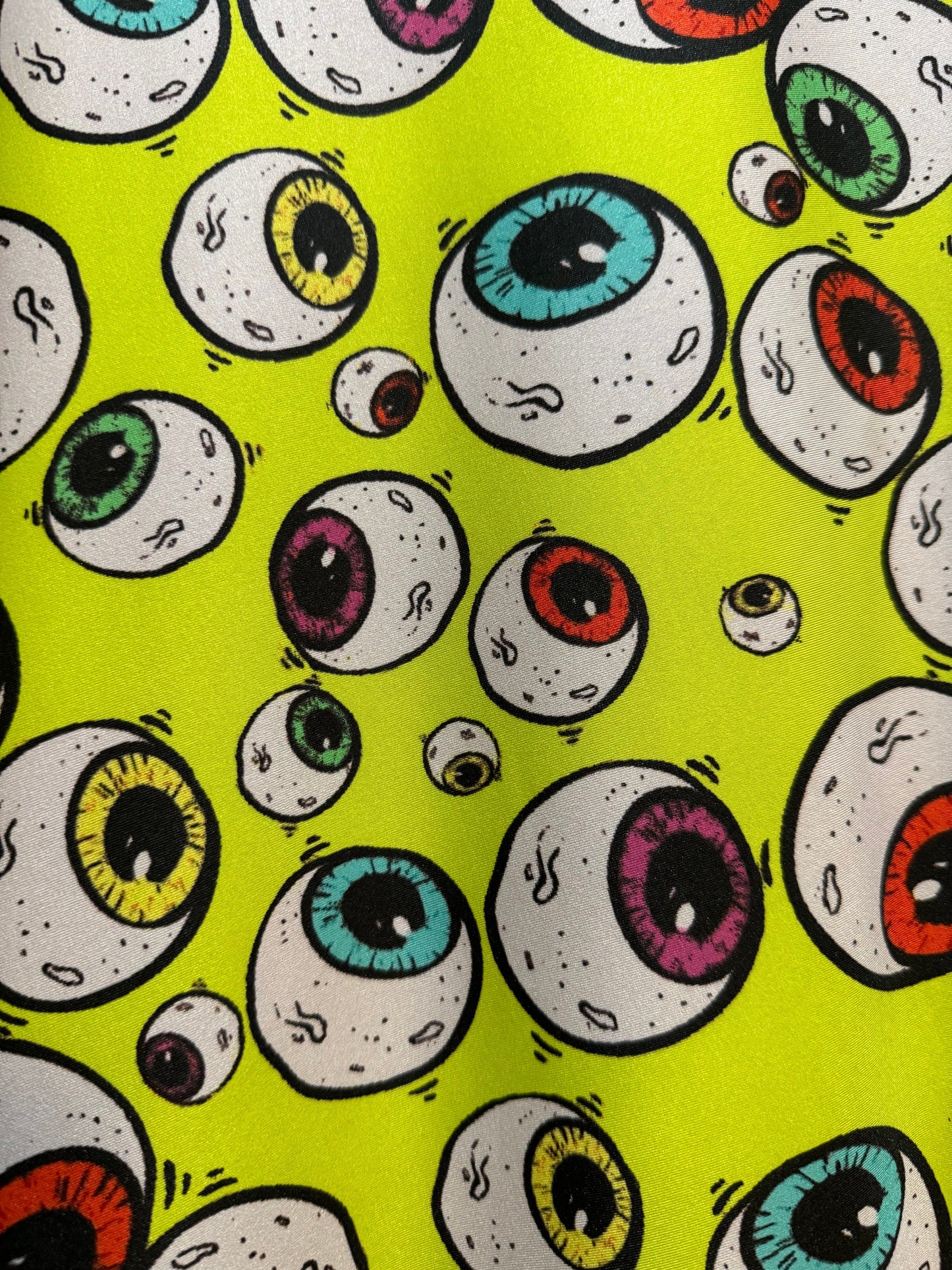 Modern colorful eyes design print on the best quality of nylon spandex 4way stretch 58/60” Sold by the YD.Ships worldwide from Los Angeles