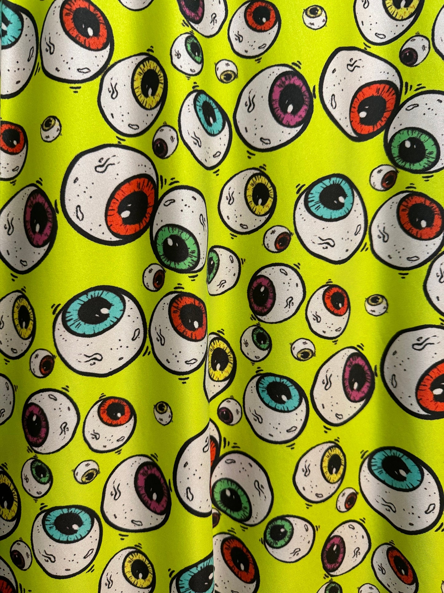 Modern colorful eyes design print on the best quality of nylon spandex 4way stretch 58/60” Sold by the YD.Ships worldwide from Los Angeles