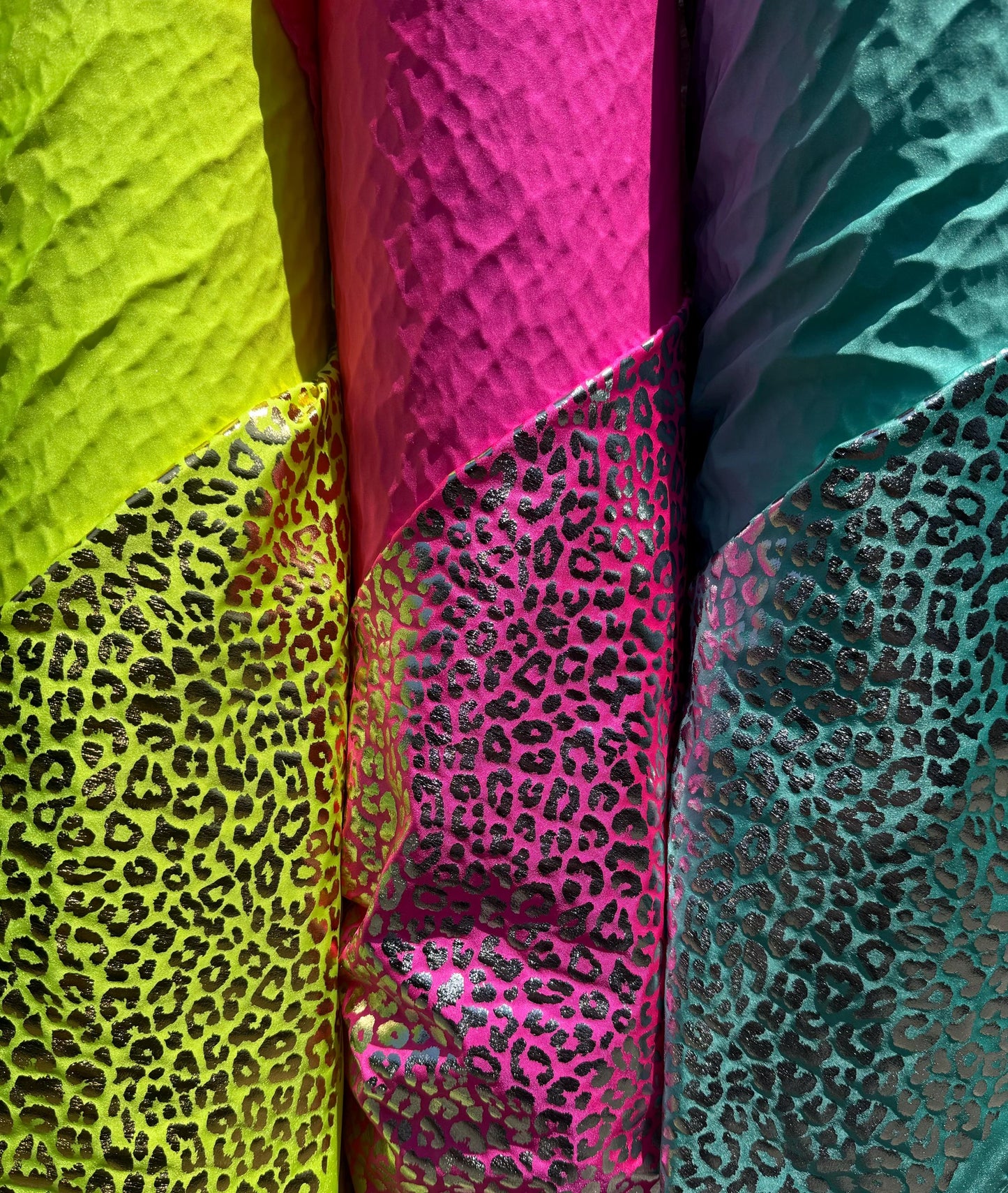 New leopard design metallic nylon spandex 4-stretch 58/60”sold by the YD.Ships worldwide from Los Angeles California USA.