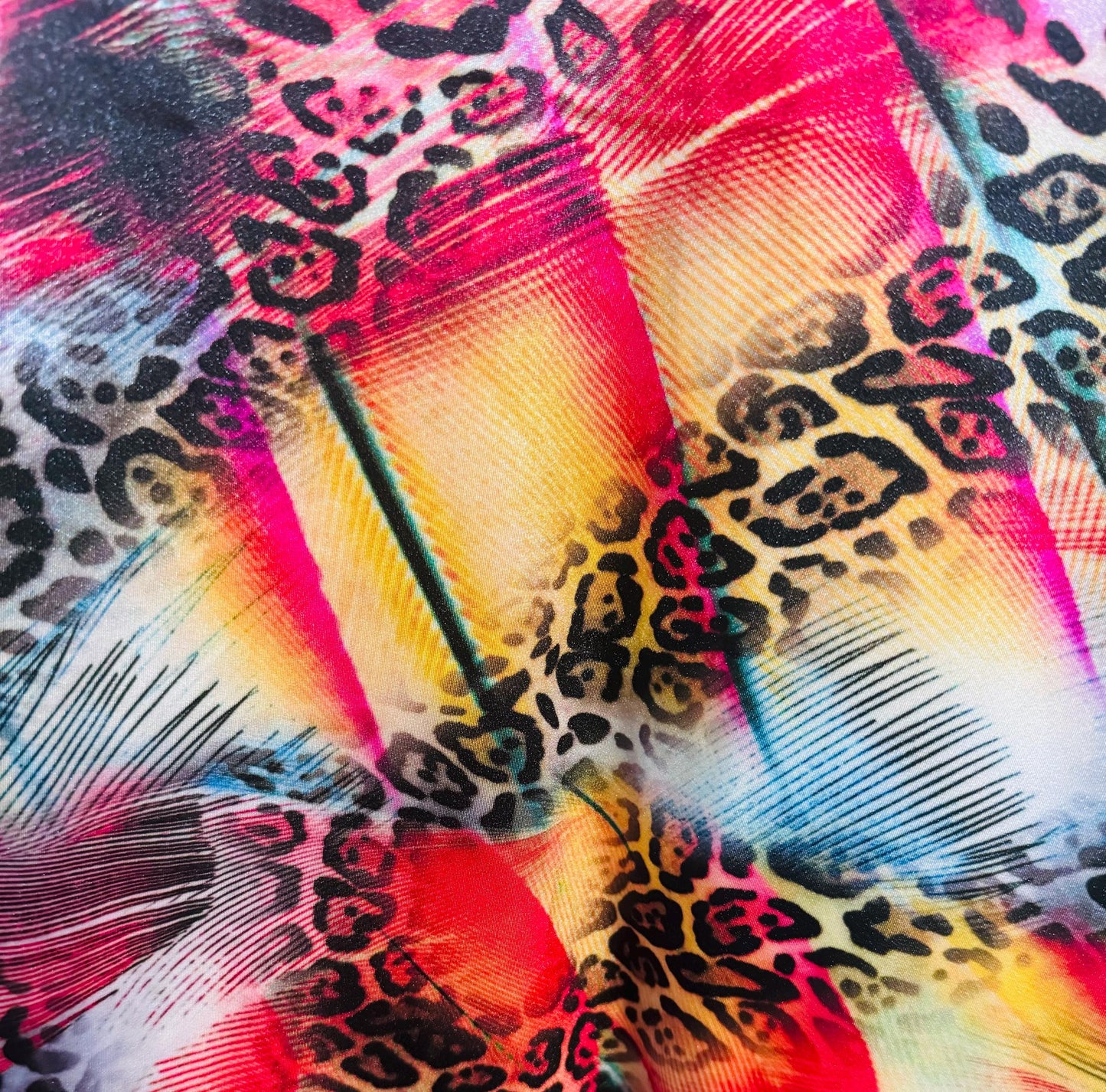 Leopard abstract art print on the best quality nylon spandex4-way stretch 58/60”sold by the YD. ships Worldwide from Los Angeles California