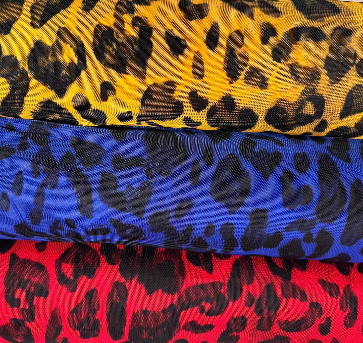 New Leopard pattern design print on power mesh nylon spandex 4-stretch 58/60”Sold by the YD.Ships worldwide from Los