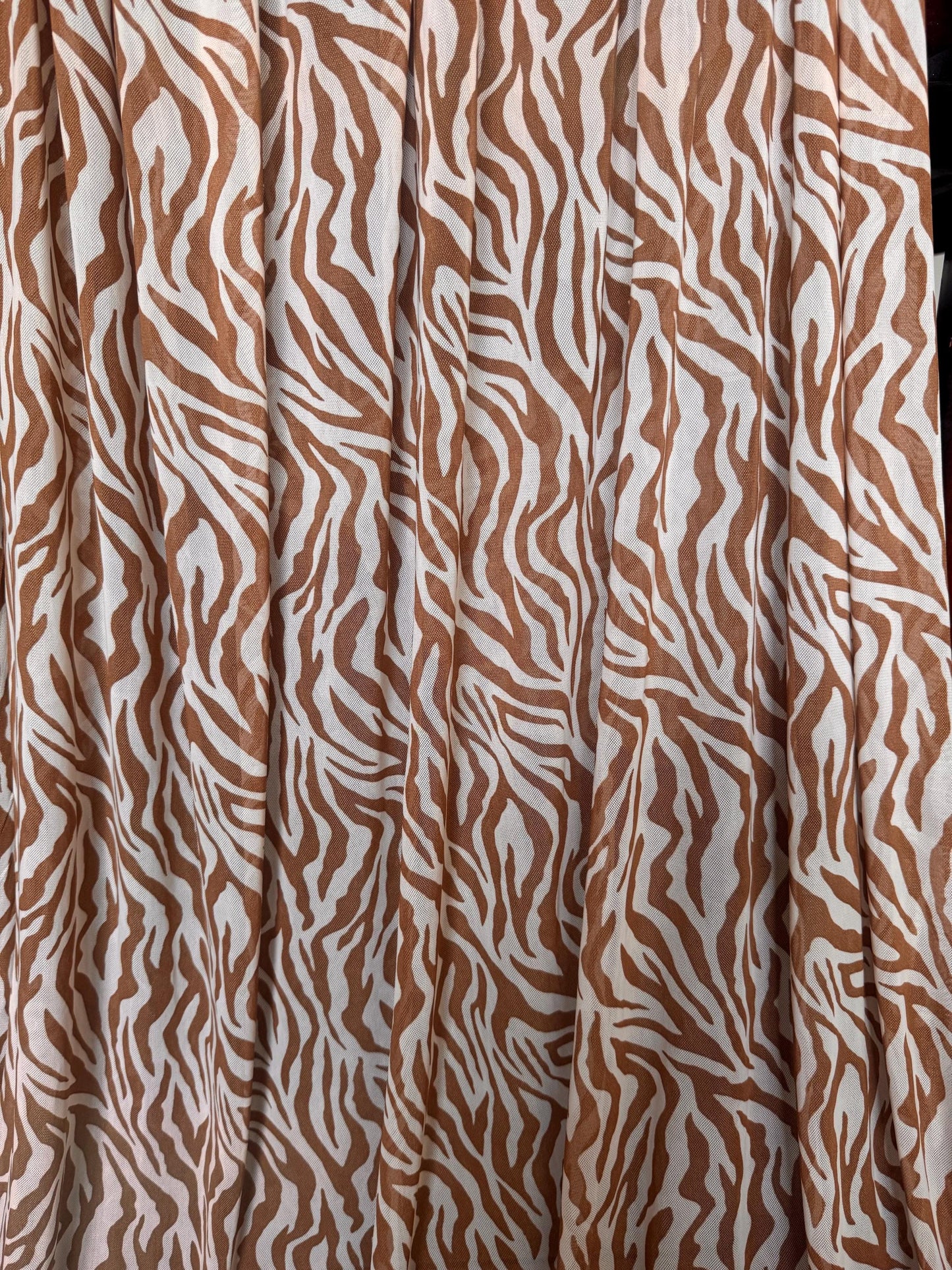 New Wild stripe zebra design print on power mesh nylon spandex 4-way stretch 58/60”sold by theYD. ships worldwide from Los Angeles Ca