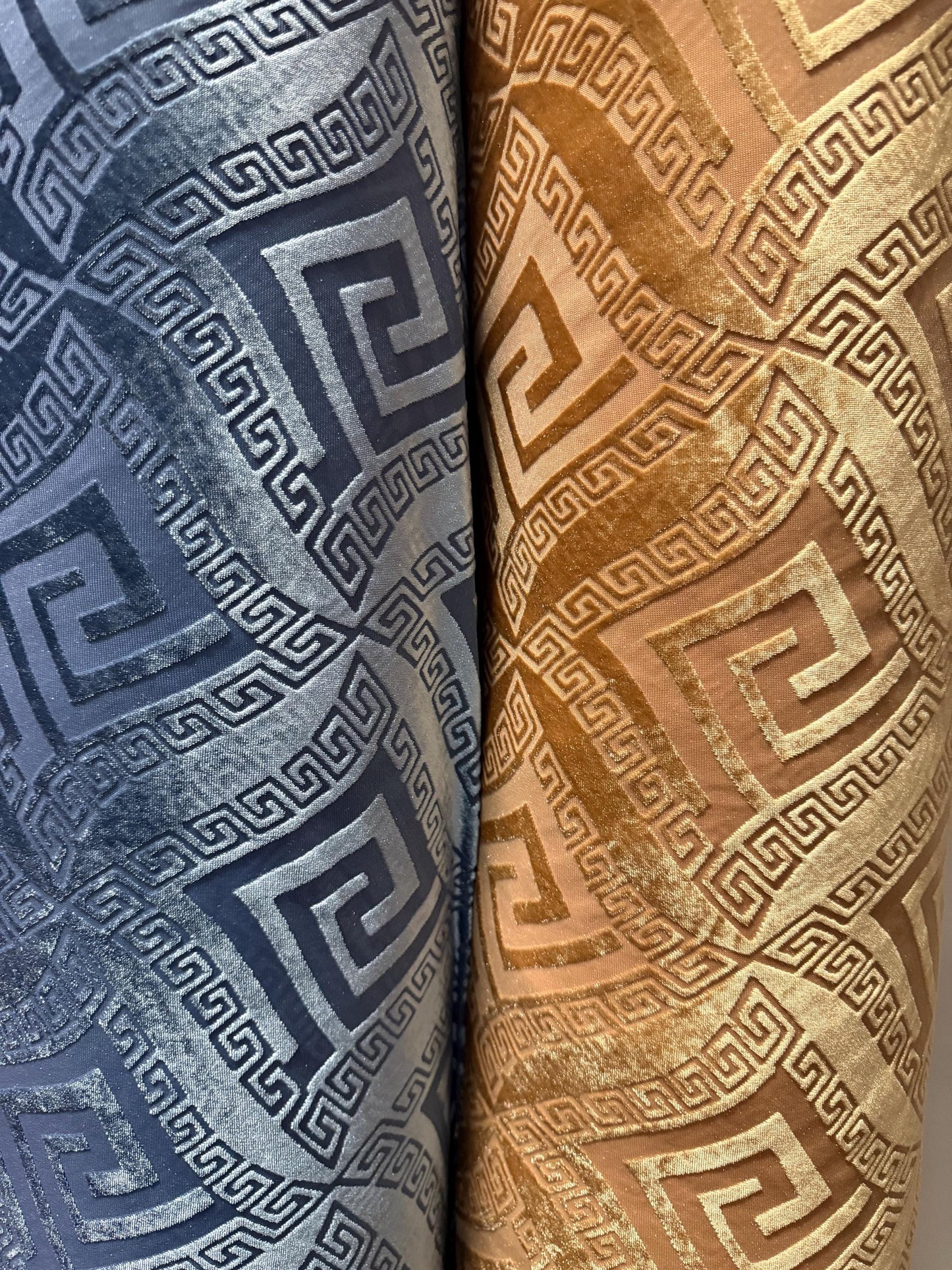 Luxury stretch burnout velvet geometric design 4-way stretch 58/60 sold by the YD. Ships worldwide from Los Angeles CA