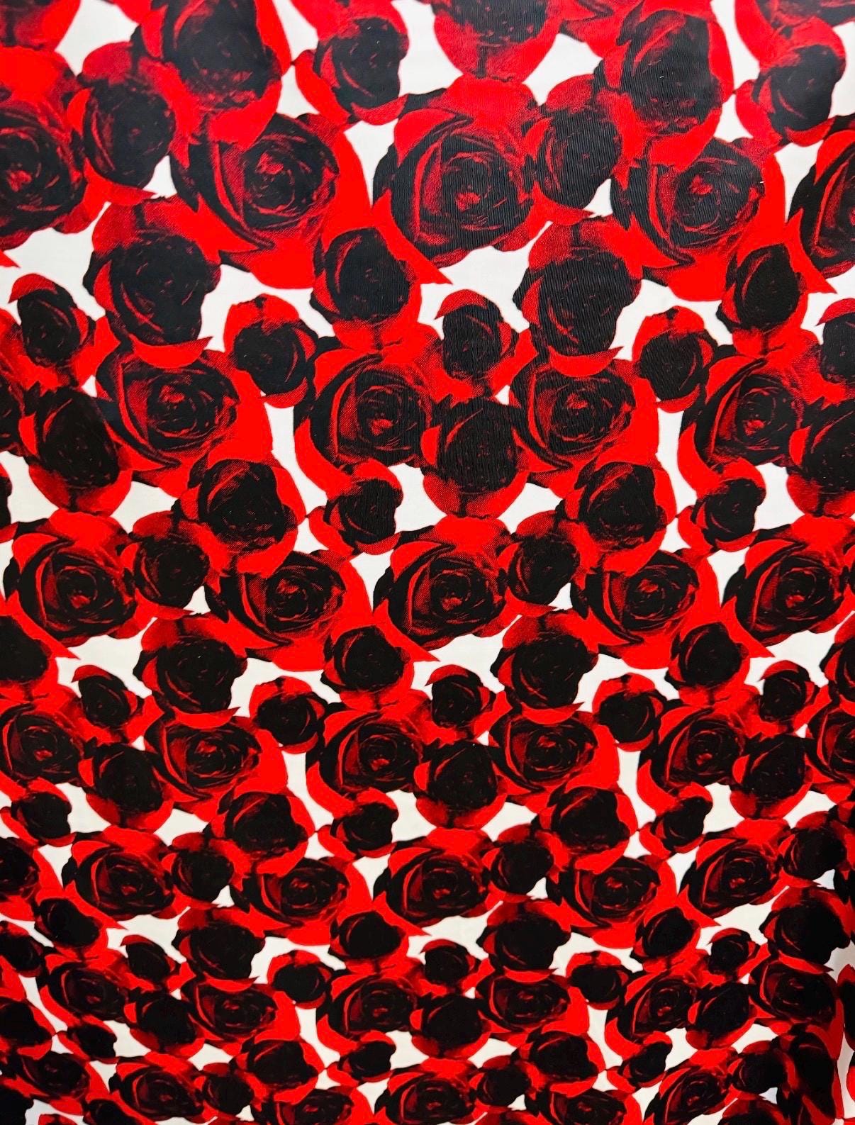 New Lovely Roses design print on nylon spandex 4-way stretch 58/60”sold by the YD. ships Worldwide from Los Angeles California USA