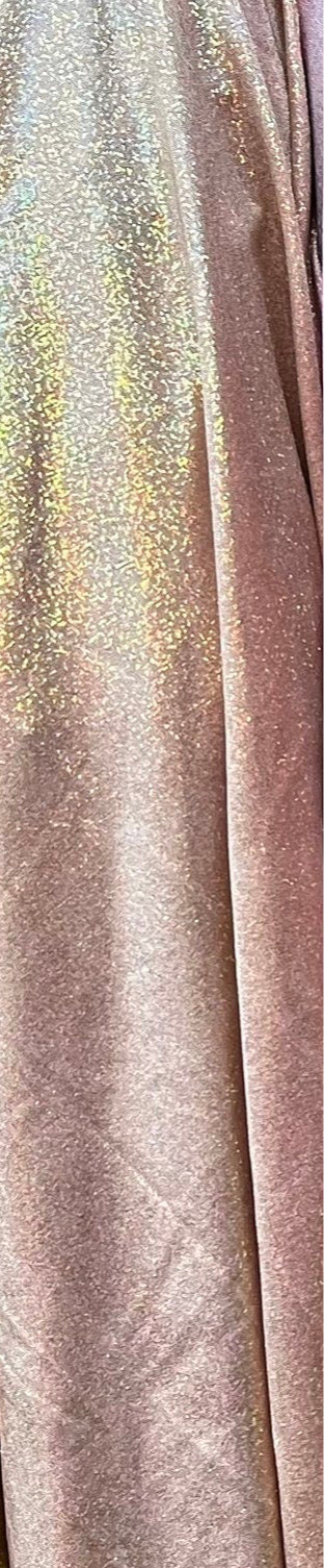 Shiny Mystique w/hologram foggy foil nylon spandex 4-stretch 58/60”Sold by the YD.Ships worldwide from Los Angeles California USA