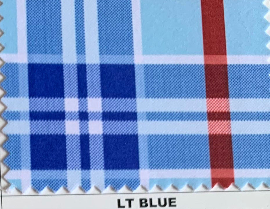 Plaid tartan design print on the best quality nylon spandex 4- way stretch 58/60”solid by the YD. ships Worldwide from Los Angeles ca USA.