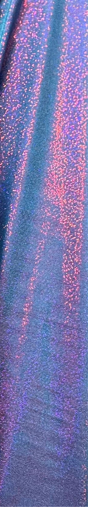 Shiny Mystique w/hologram foggy foil nylon spandex 4-stretch 58/60”Sold by the YD.Ships worldwide from Los Angeles California USA
