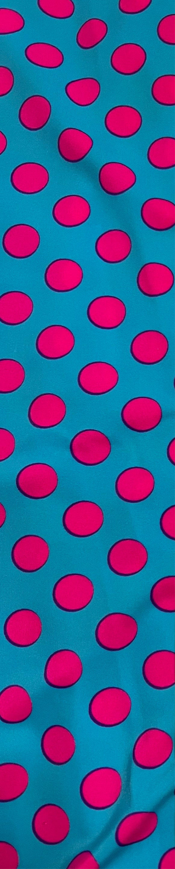 Polka dot pattern design print on the best quality of nylon spandex 4-way stretch 58/60”sold by the YD. Ships worldwide from Los Angeles C.A