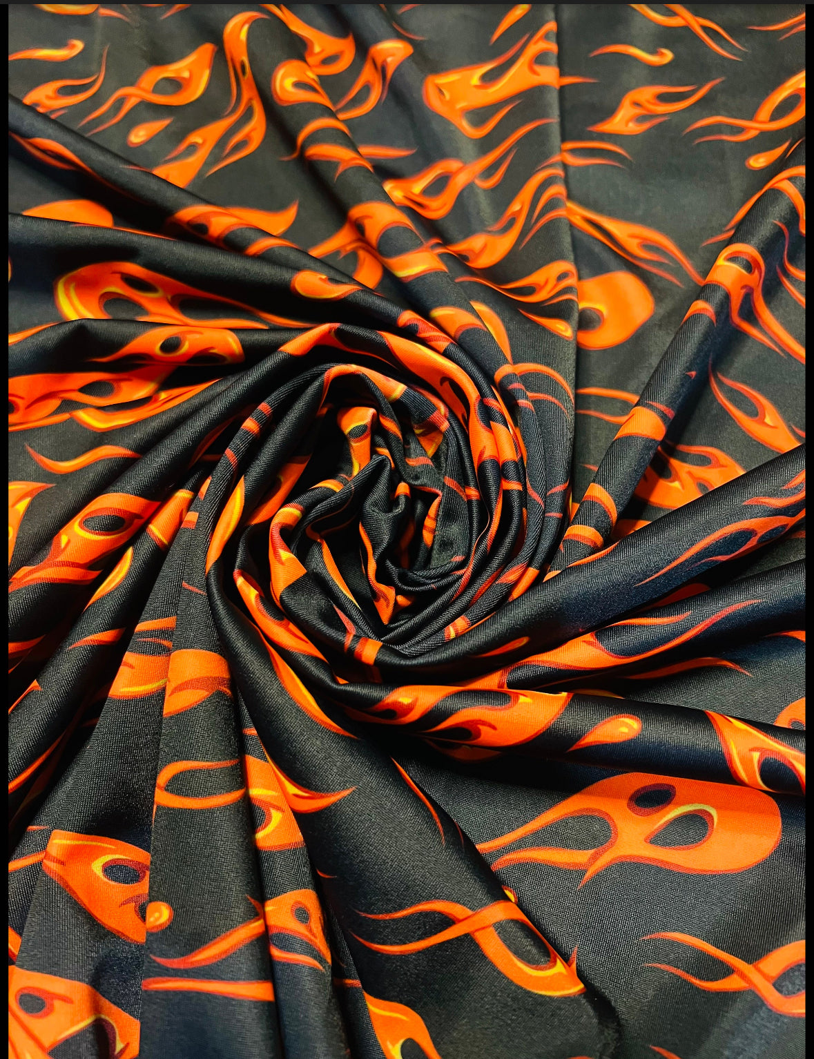 Abstract Fire Flames design print on the best quality of nylon spandex4-way stretch 58/60”sold by the YD.Ships worldwide from Los Angeles CA