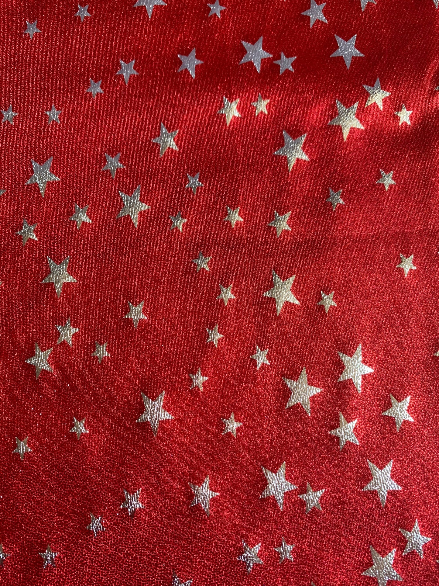 Small stars design freedom print on metallic nylon spandex 4-way stretch 58/60 by the YD. ships worldwide from Los Angeles California USA.