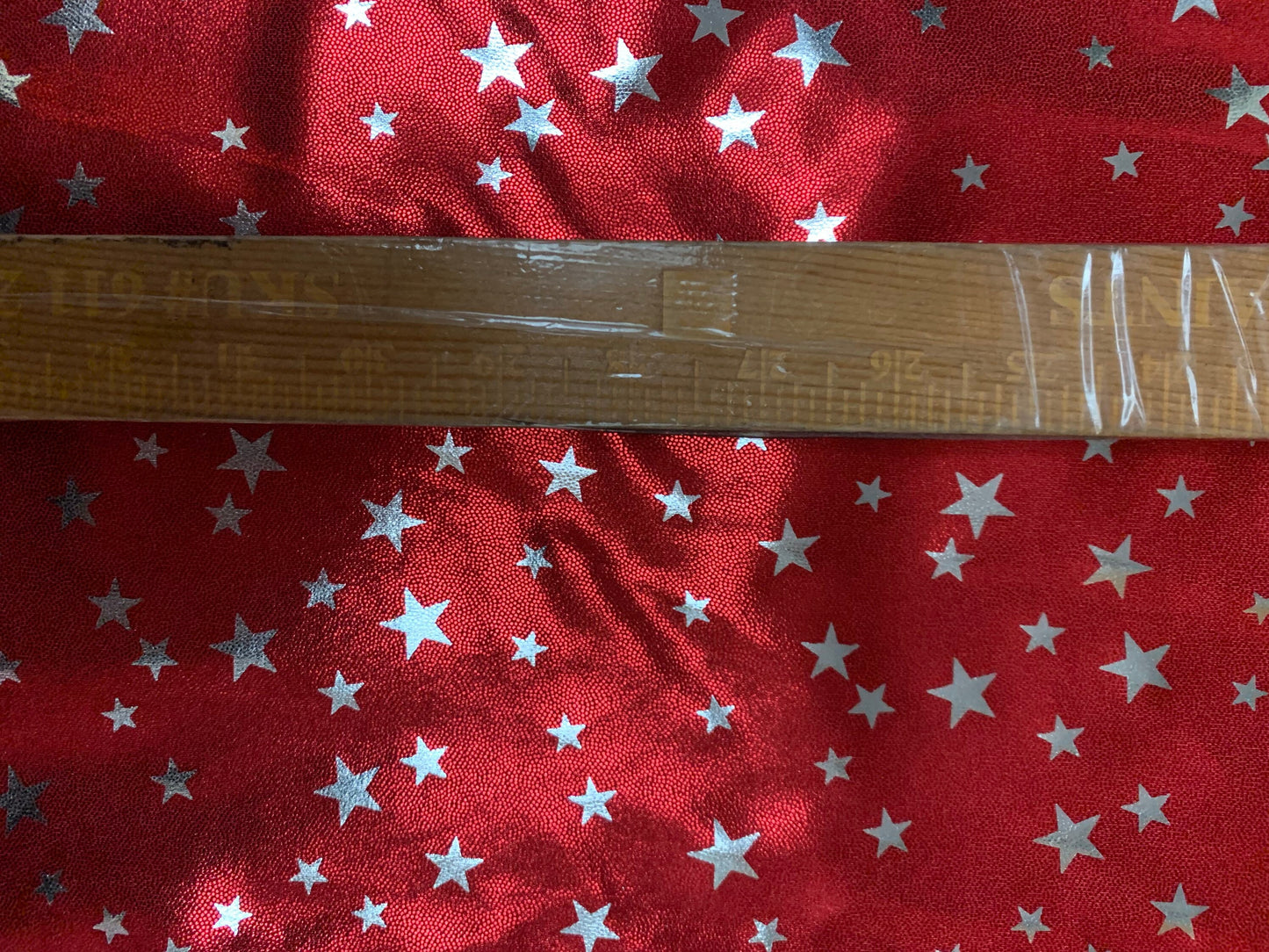 Small stars design freedom print on metallic nylon spandex 4-way stretch 58/60 by the YD. ships worldwide from Los Angeles California USA.