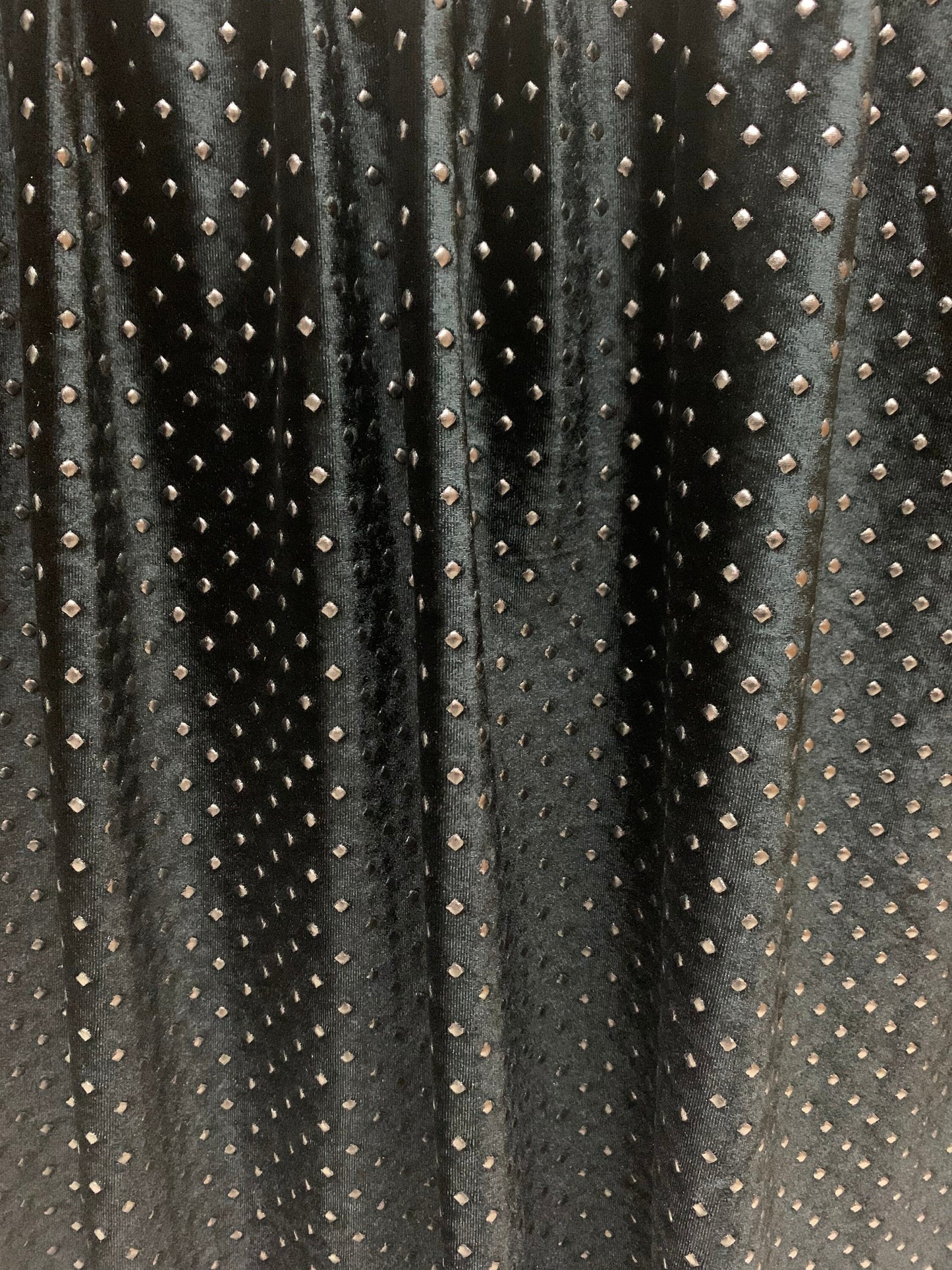 Metallic dots stretch velvet design 4-way stretch 59/50”sold by the YD. ships worldwide from Los Angeles California USA