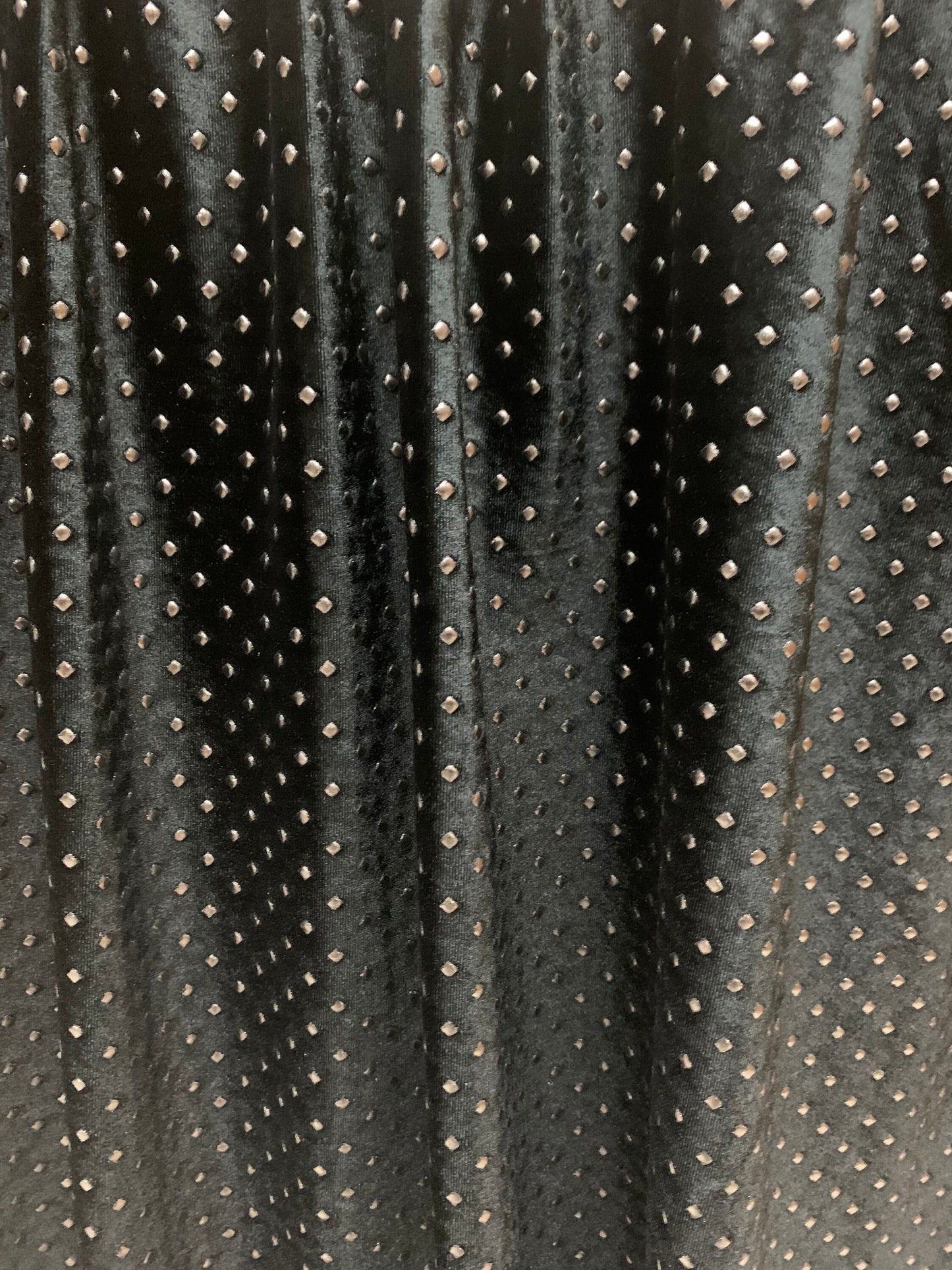 Metallic dots stretch velvet design 4-way stretch 59/50”sold by the YD. ships worldwide from Los Angeles California USA