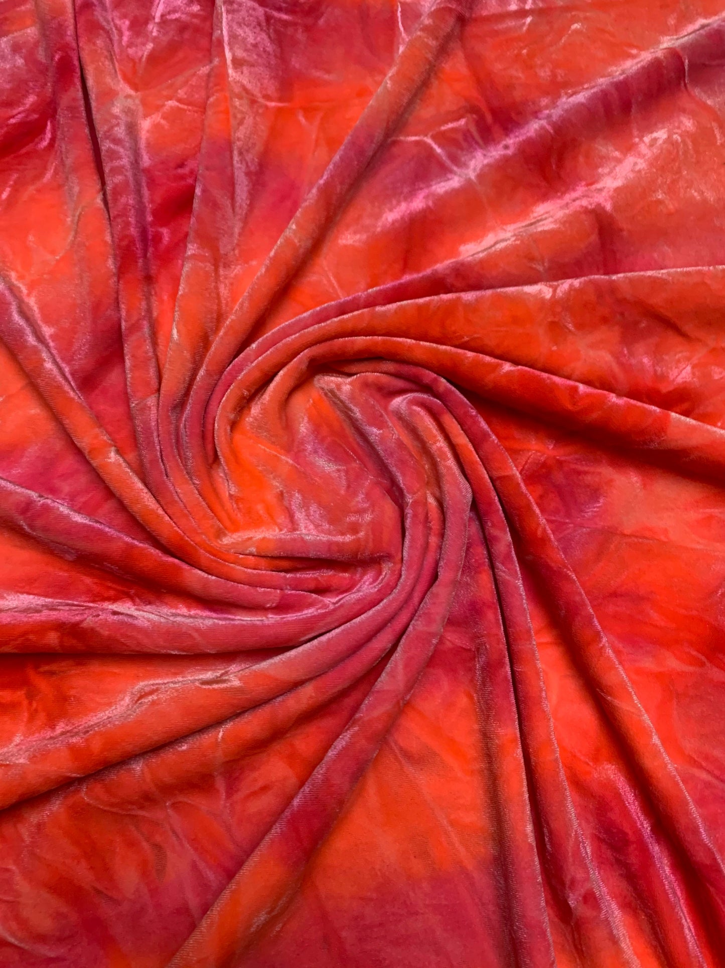 Great tie dye stretch velvet print poly spandex 58/60”sold by the YD. ships Worldwide from Los Angeles California USA