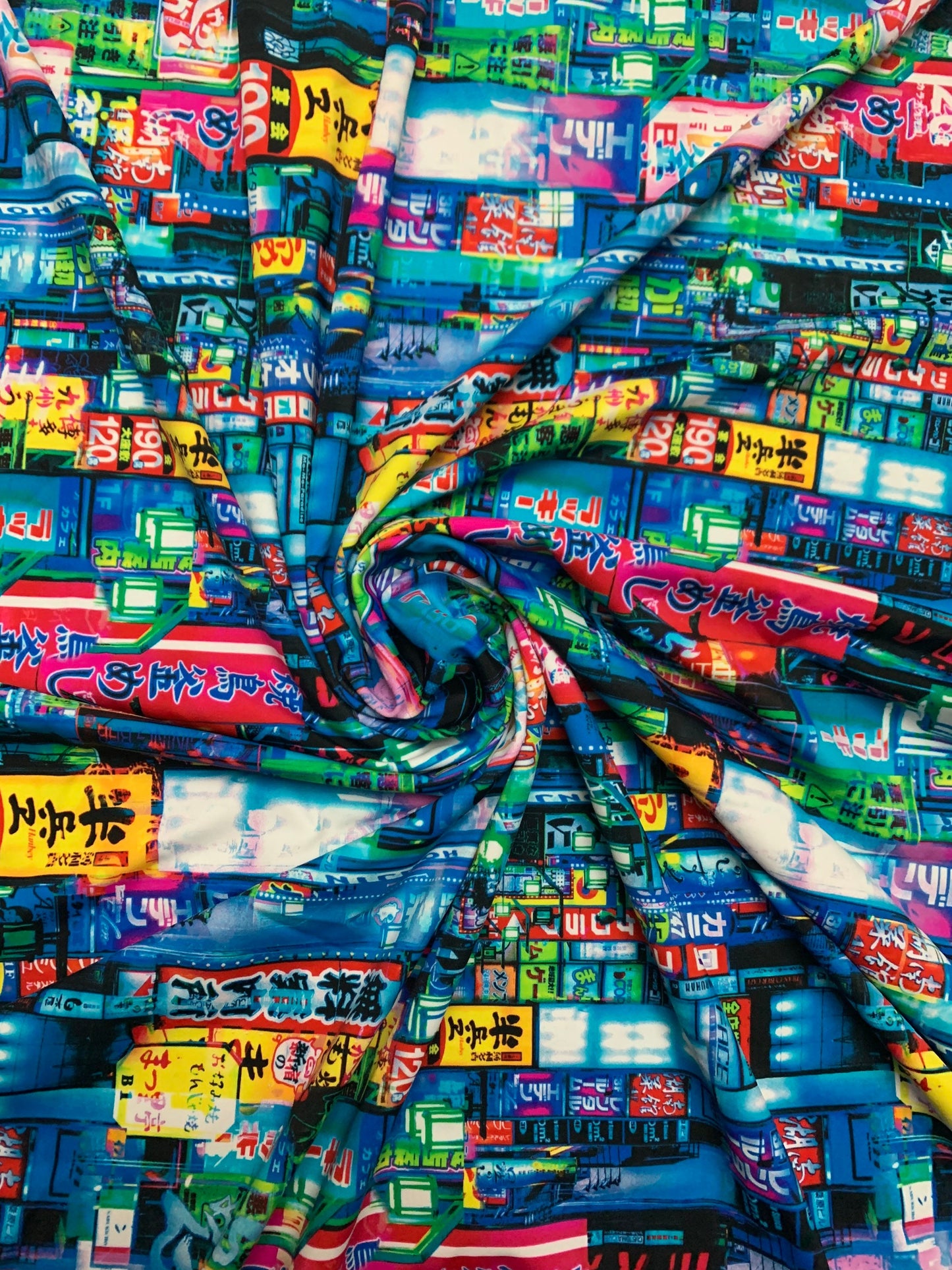 Tokyo city design print on the best quality nylon spandex 4-way stretch 58/60”sold by the YD. ships Worldwide from Los  Angeles California