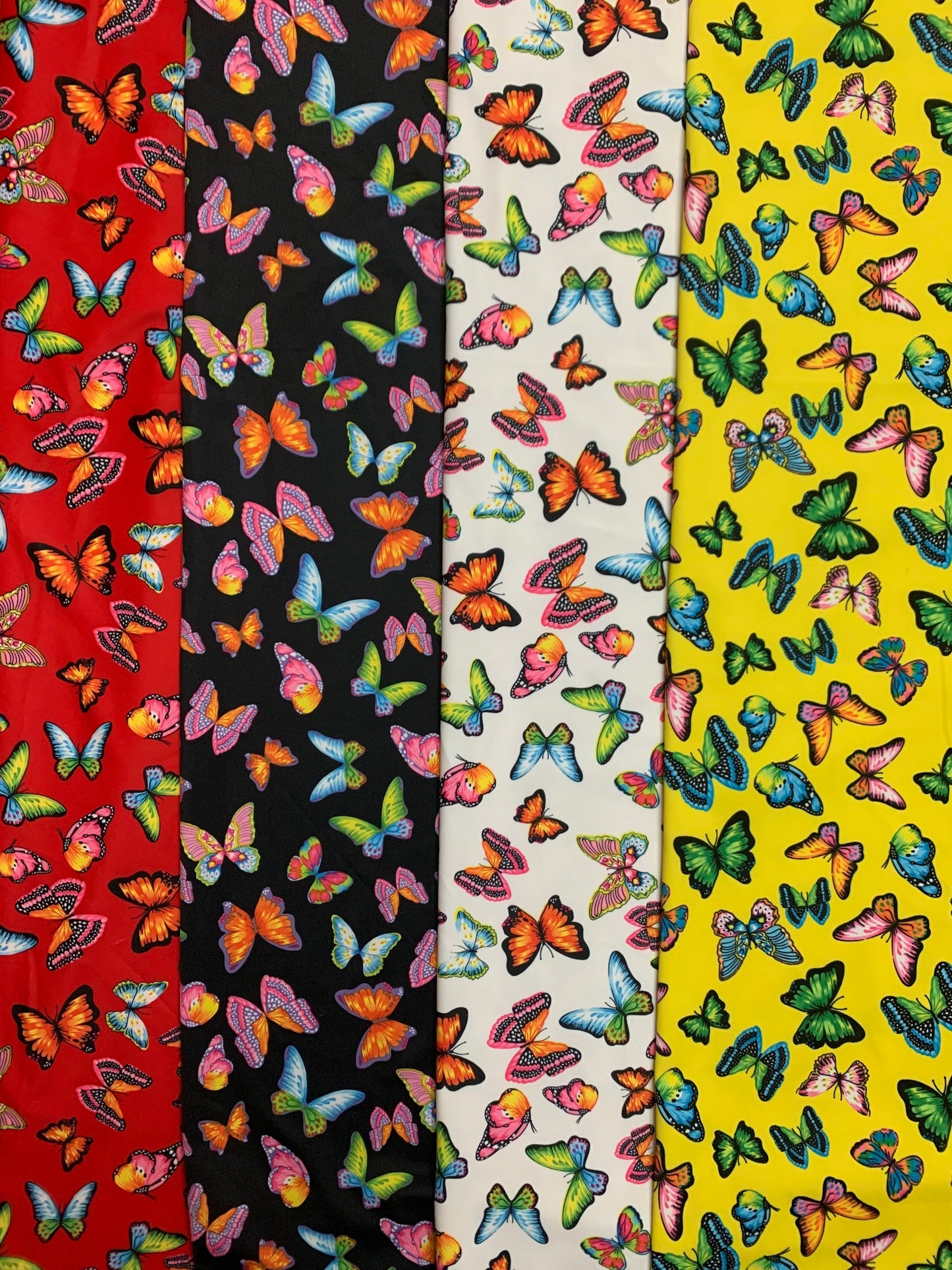 Wild summer butterfly design print on nylon spandex 4-way stretch 58/60”sold by the YD.ships worldwide from Los Ángeles California USA.