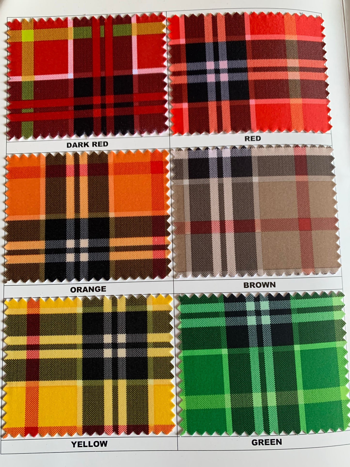 Plaid tartan design print on the best quality nylon spandex 4- way stretch 58/60”solid by the YD. ships Worldwide from Los Angeles ca USA.
