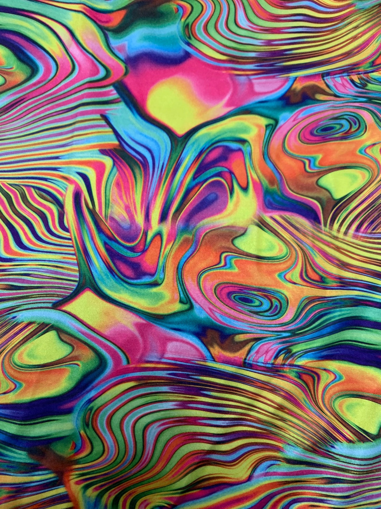 Molten lava art design print on the best quality nylon spandex 4-way stretch 58/60”sold by the YD.Ships worldwide from Los California USA