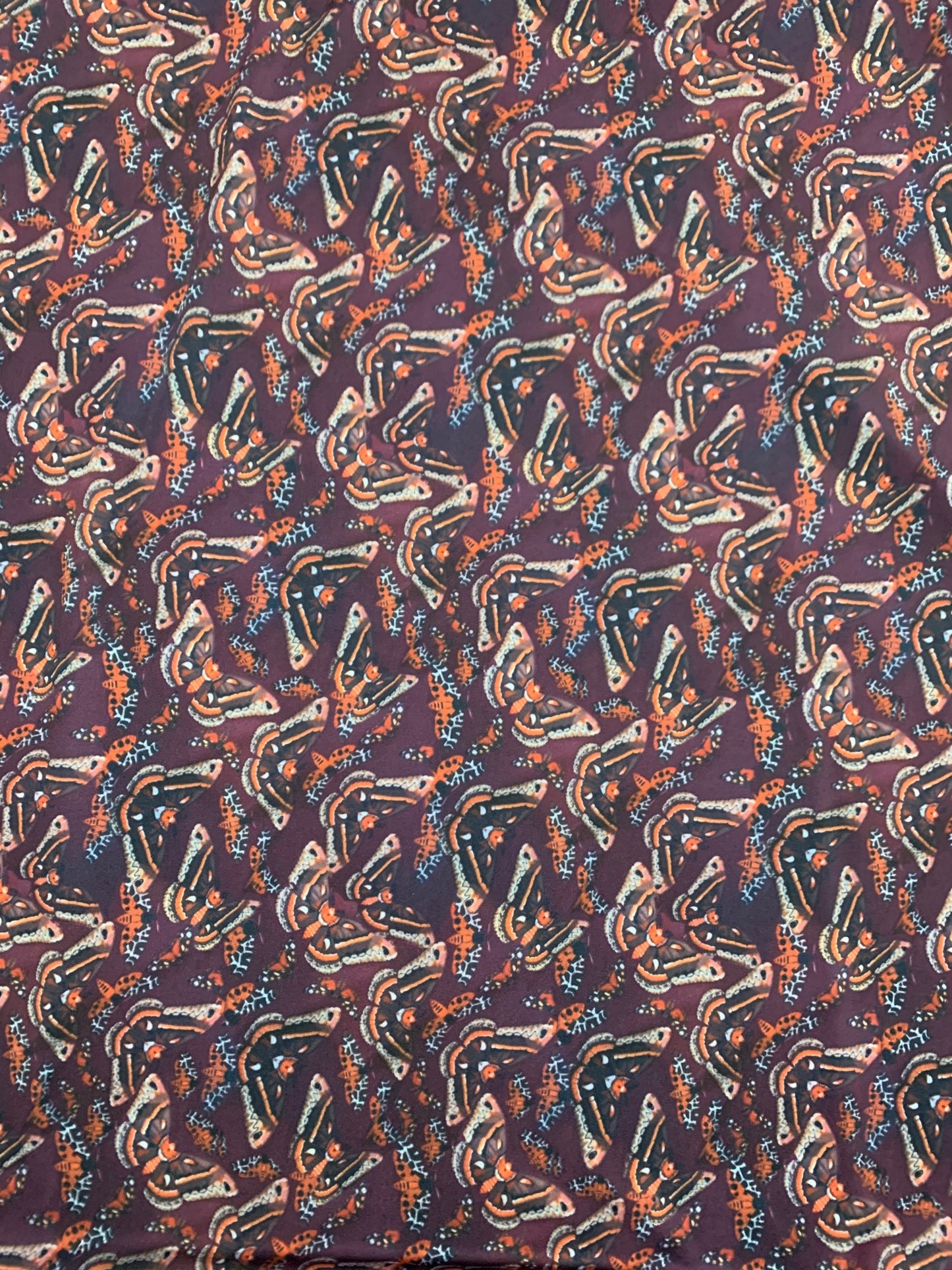 Moth multicolor design print on the best quality nylon spandex 4-way stretch 58/60”sold by the YD. ships worldwide from Los Ángeles CA